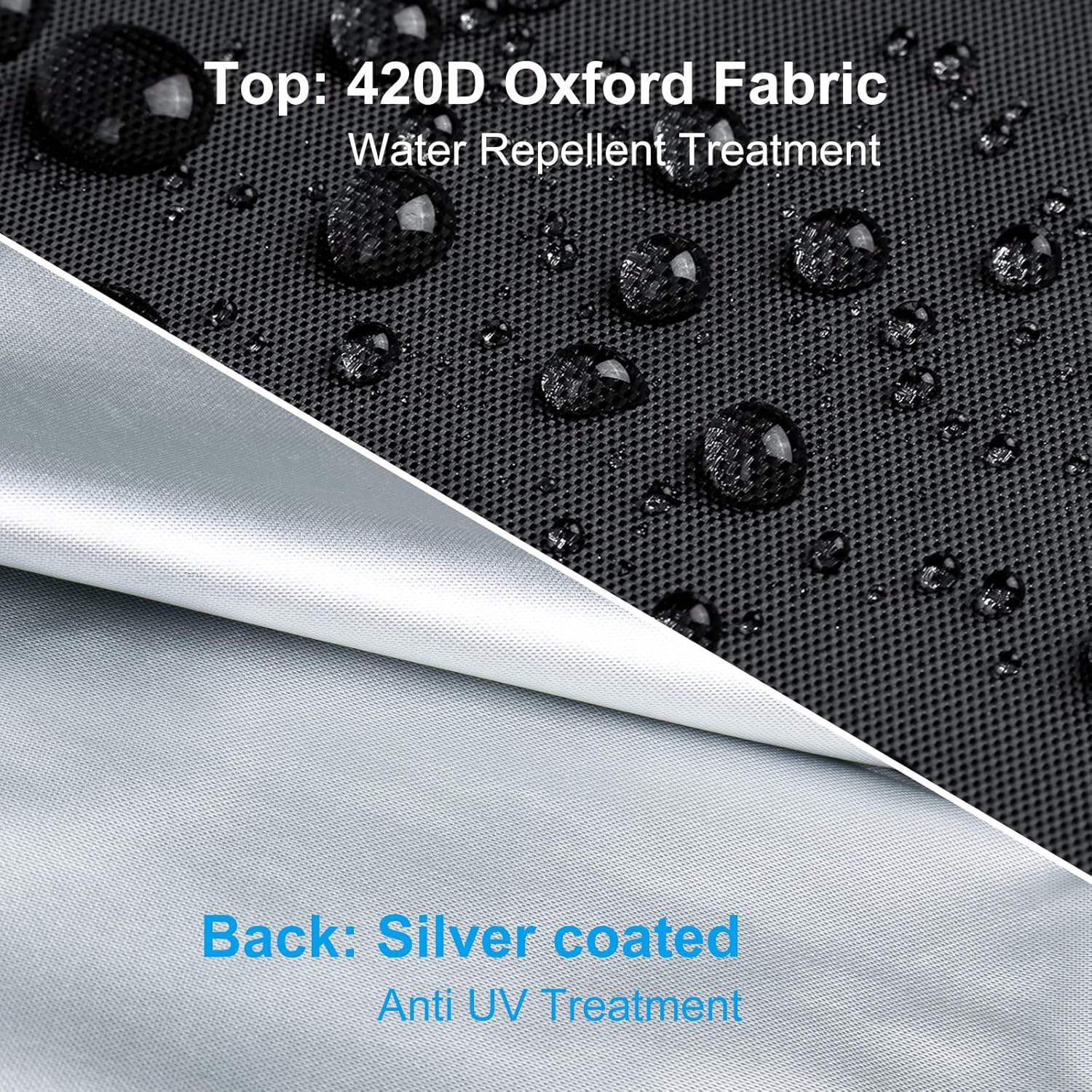 OKPOW Patio Umbrella Cover for 9Ft to 12Ft Outdoor Umbrellas - 420D Waterproof Garden Market Umbrella Cover outside Parasol Covers with Zipper for Deck Pool Beach Umbrellas, Black image number 3