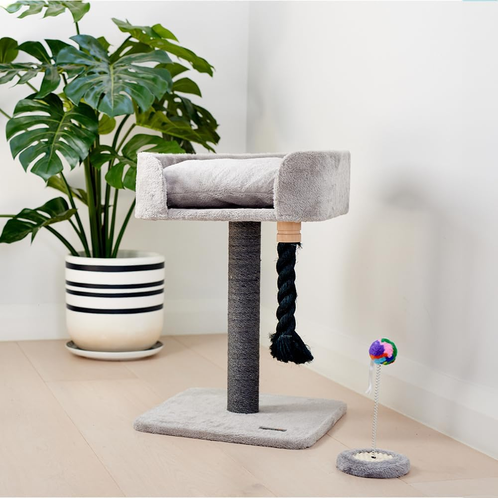 Paws & Claws Catsby Fitzroy Sisal Scratching Post, Silver/Grey, 40 X 40 X 60 Cm Size image number 1