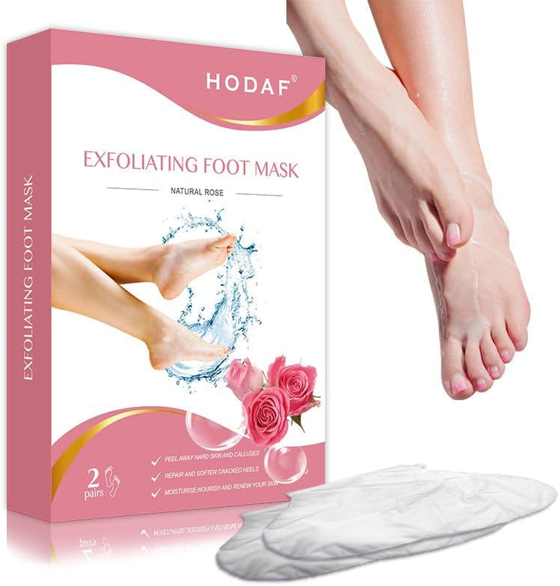 Pedi Bliss Foot Peel Mask 2 Pack - Exfoliating Peeling Away Calluses and Dead Skin Cells for Men & Women - Moisturizing - Remove Dead Skin,Calluses & Cracked Heels (Natural Rose) image number 2