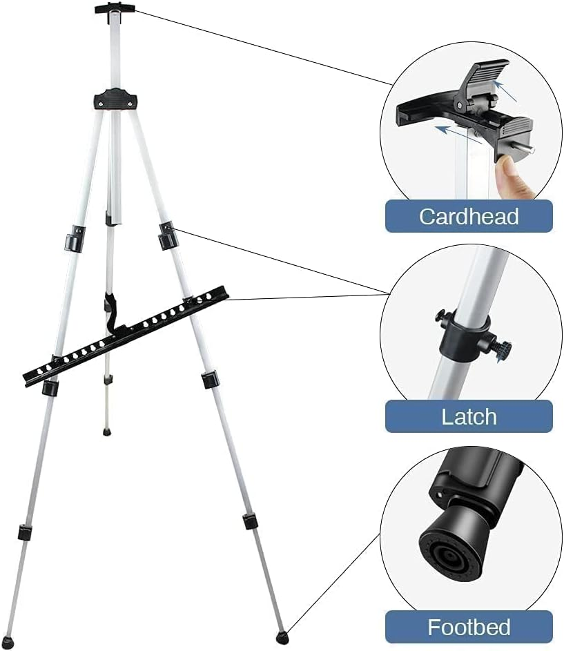 RRFTOK Artist Easel Stand, Aluminum Metal Adjustable Easel for Painting Canvases Height from 17 to 66 Inch,Carry Bag for Table-Top/Floor Drawing and Didplaying image number 1