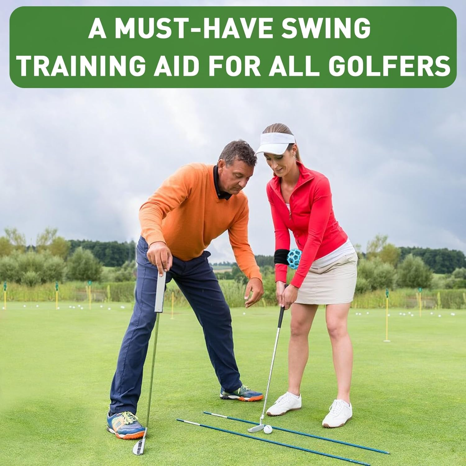 FINGER TEN Golf Swing Trainer Impact Smart Ball with Adjustable Training Wristband Wrap, Golf Posture Corrector Portable Lightweight Practice Tool for Golfer Beginner