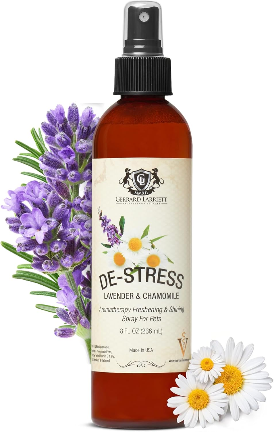 Lavender & Chamomile Aromatherapy Freshening & Shining Spray for Pets, Dog Grooming Spray & Pet Odor Eliminator - 8 FL OZ (236 Ml) image number 4