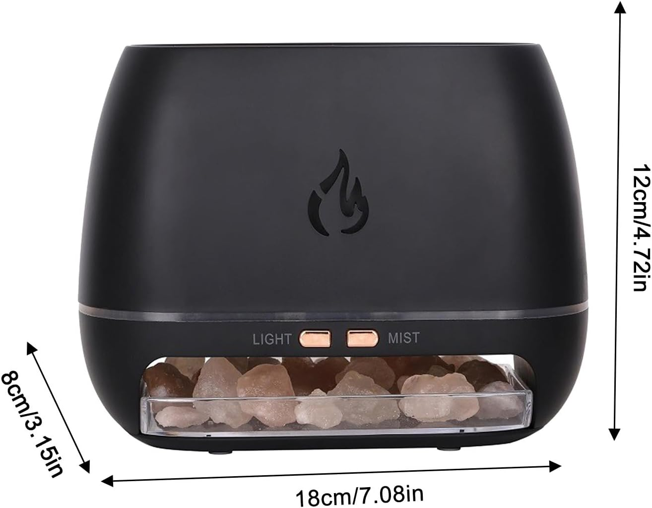 Ultrasonic Aroma Diffusers | Essential Oil Diffuser with Rock Salt Base, Air Humidifier Fragrance with Light 7 Colours for Car Spa Men Women Bedroom Office Meditation Yoga Studio Studio - Yellow image number 7