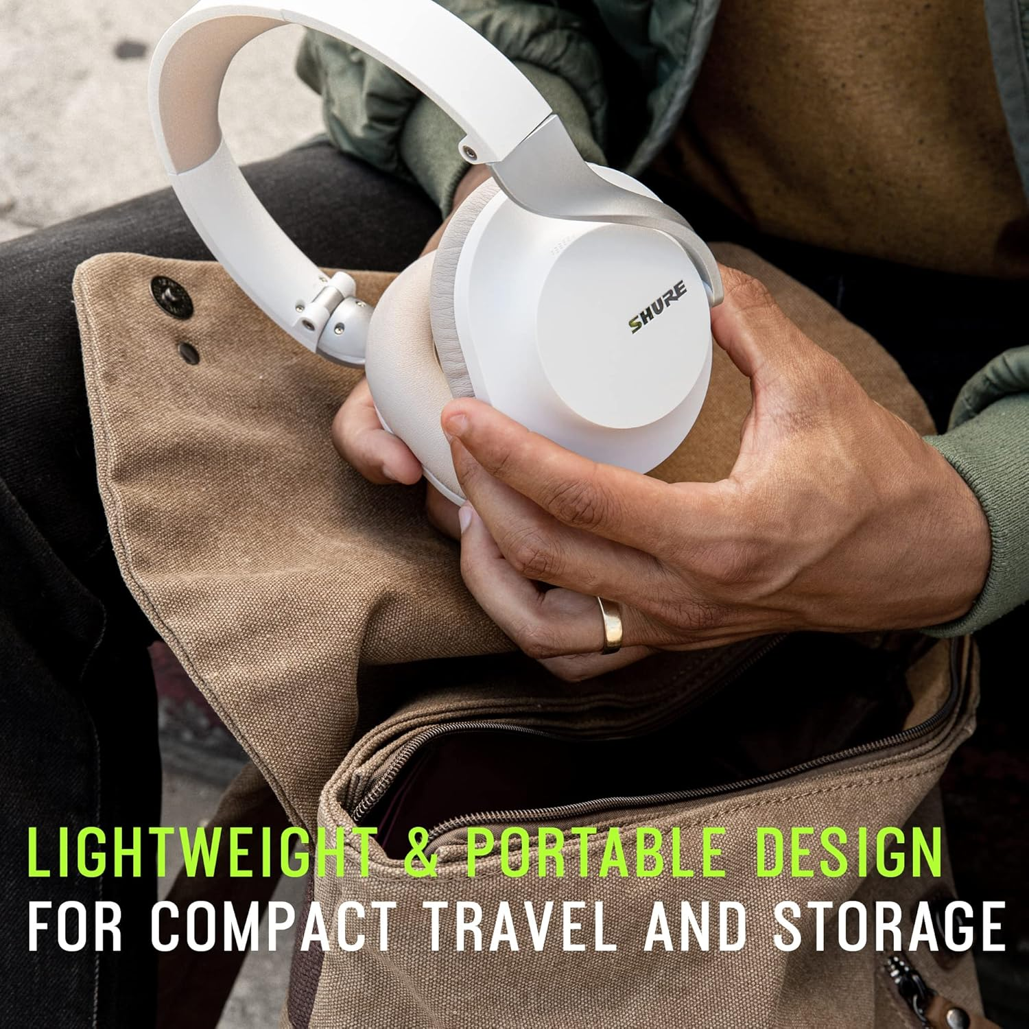 Shure AONIC 40 Wireless Headphones Premium Noise Cancelling, White image number 1