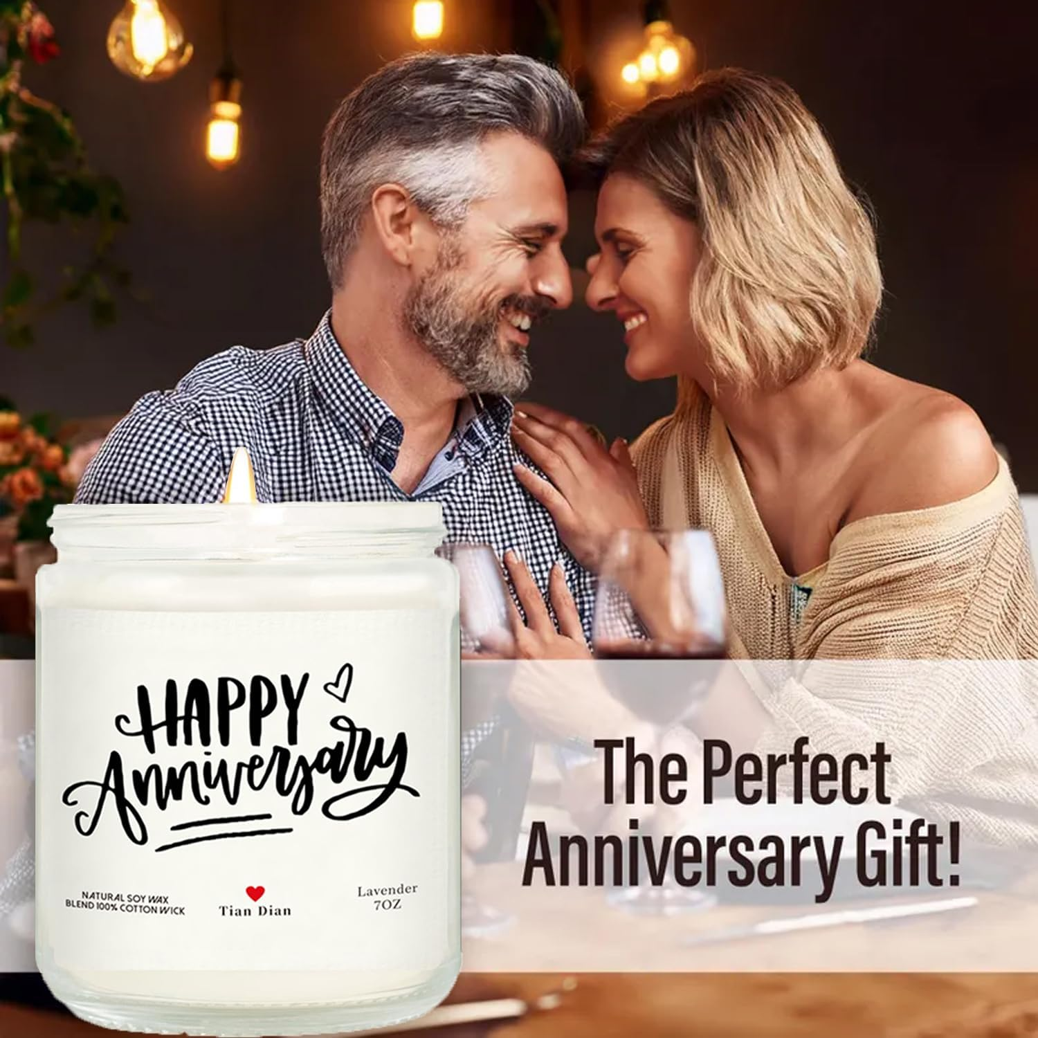 Celebratory Unisex Anniversary Candle in Jar image number 4