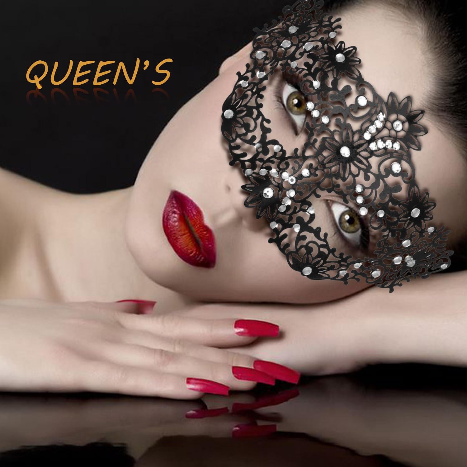 Masquerade Mask for Women Ultralight Metal Mask Shiny Metal Rhinestone Venetian Pretty Party Evening Prom Ball Mask. image number 1