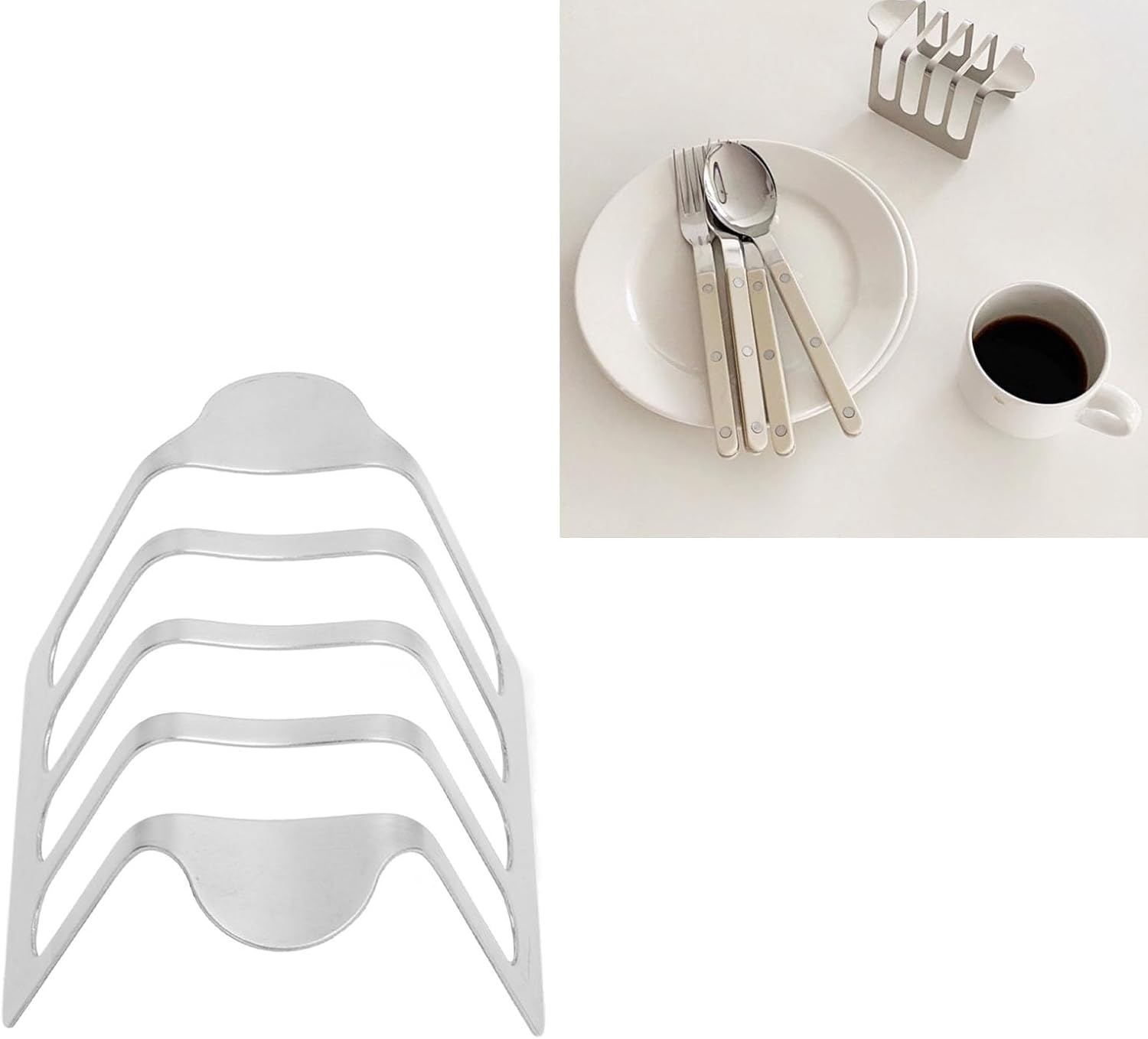 Toast Rack, Vintage Stainless Steel Toast Bread Rack English Style Rustproof Toast Holder Stand Small Non Stick Food Cooling Racks Air Fryer Accessories for Home Kitchen (Style image number 2