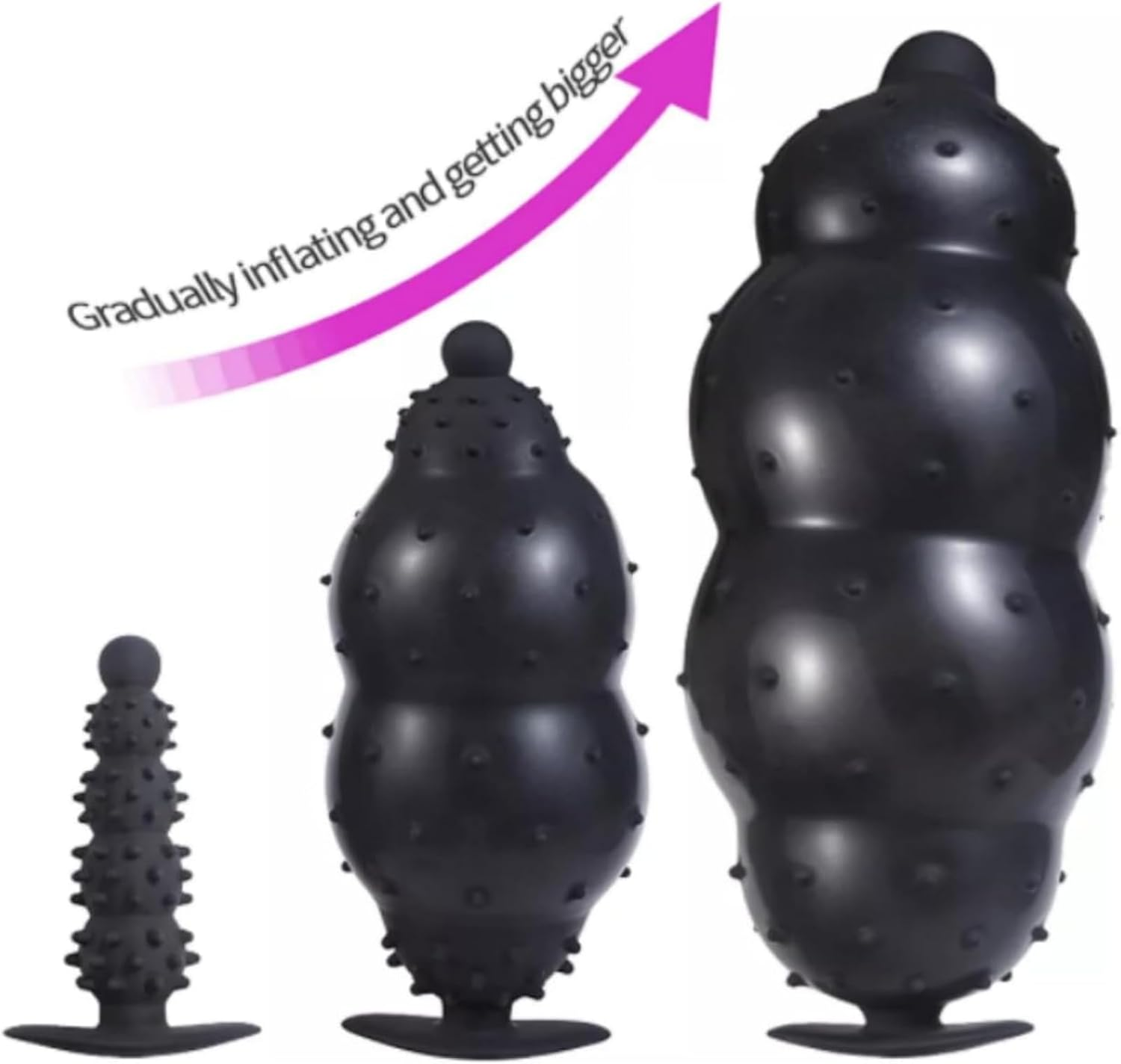 Silicone Inflatable Male Anal Plug Extra Large Inflatable Barbed Anal Beads Butt Plug Dildo Huge Men Women Sex Toy image number 1