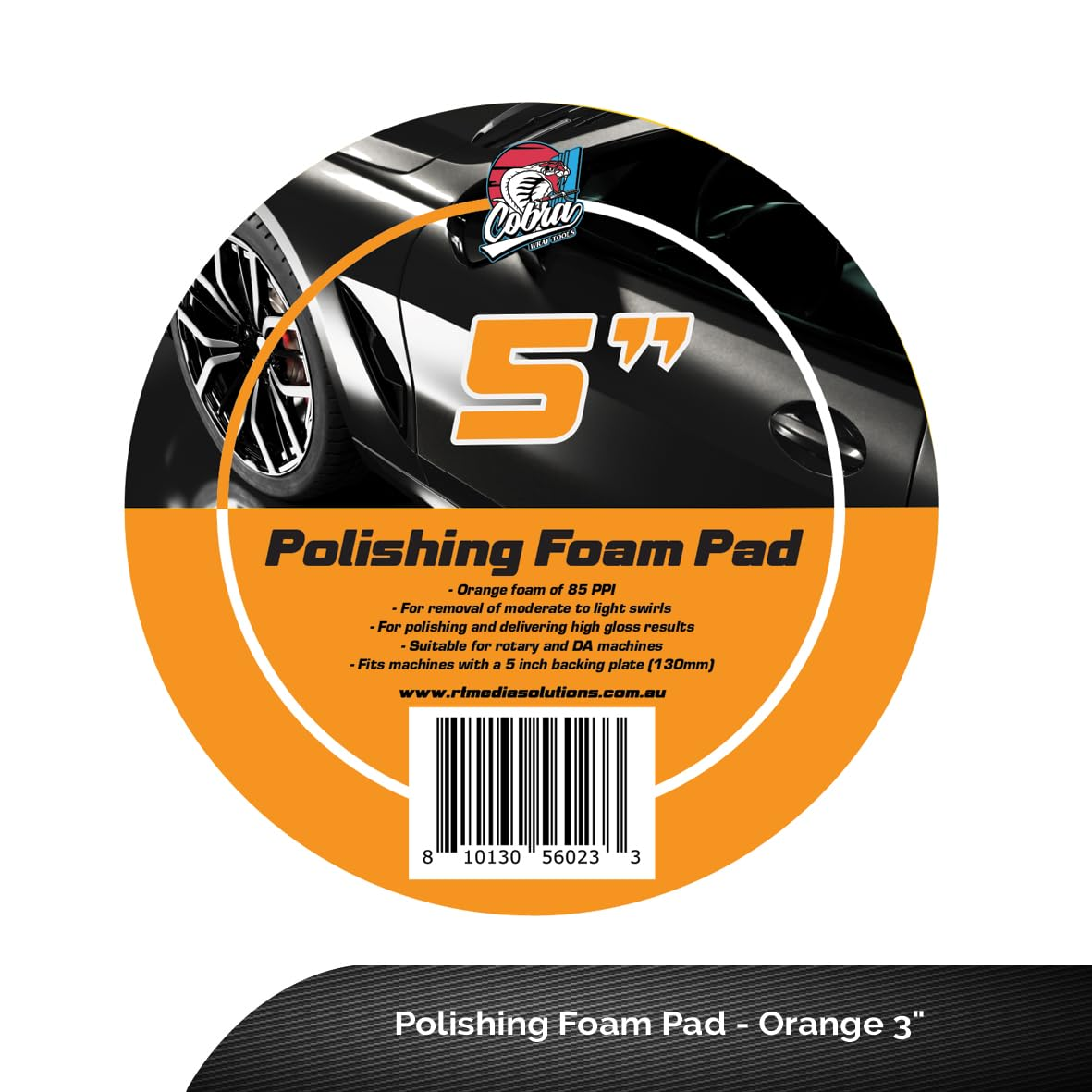 Cobra WRAP TOOLS Polishing Foam Pads - Professional Detailing Buffing Pads - Durable, High-Performance Results - Perfect Designed for Cutting, Polishing & Finishing Automotive Surface | 5-Inch, Orange image number 4