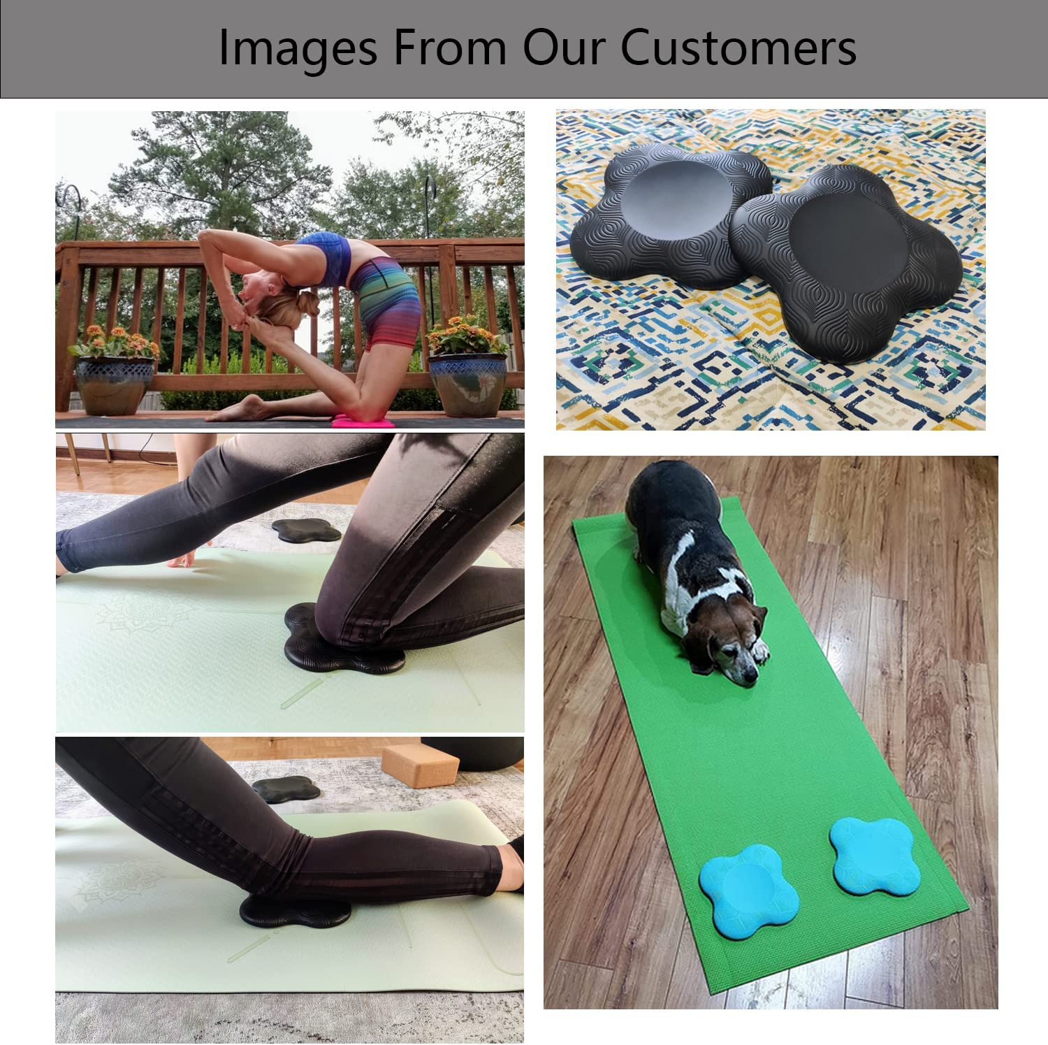 Sunflower Home 2 Packs Yoga Knee Pad Cushion Extra Thick for Knees Elbows Wrist Hands Head Foam Pilates Kneeling Pad - Grey image number 6