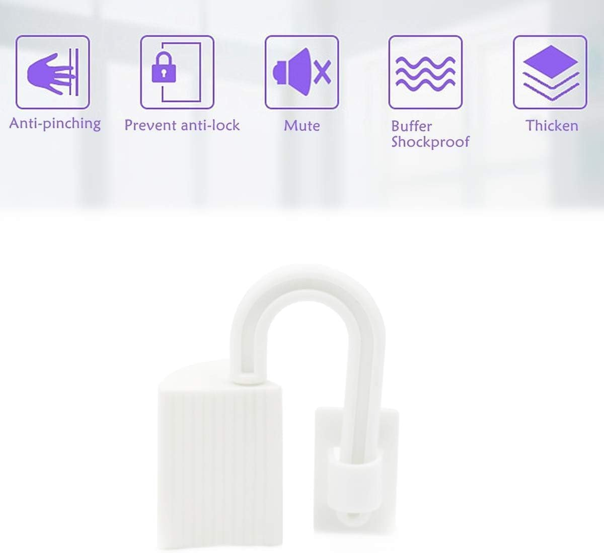 4-Pack Door Finger Guards &ndash; Baby Proof Door Hinge Protectors, Child Safety Pinch Prevention Stoppers, Anti-Slam Finger Guard for Kids & Toddlers (White) image number 5