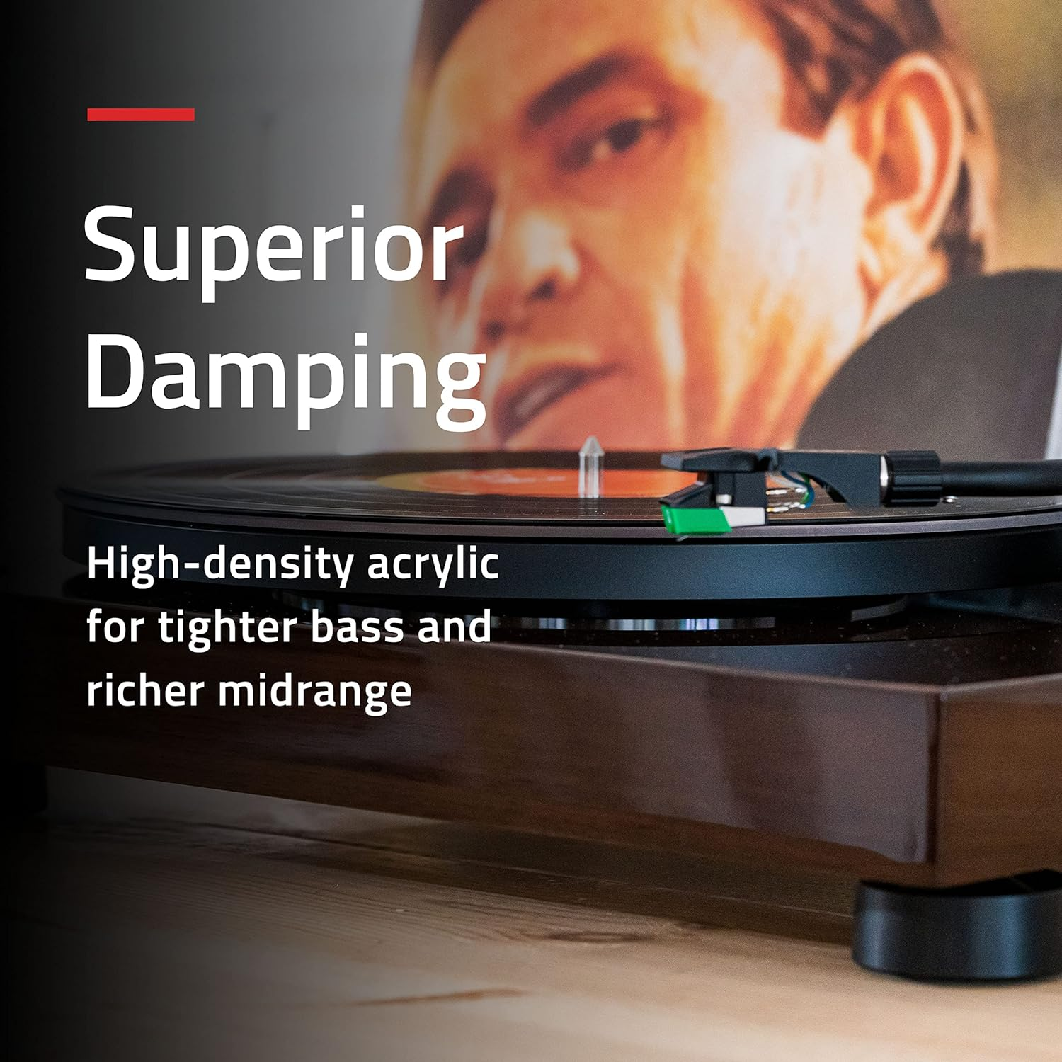 Fluance Acrylic Platter Mat for Turntables - Reduces Vibrations for Improved Sound Clarity for Vinyl Record Playback, Antistatic, Precision Machined, Compatible with 12" Record Players (PM50) image number 6