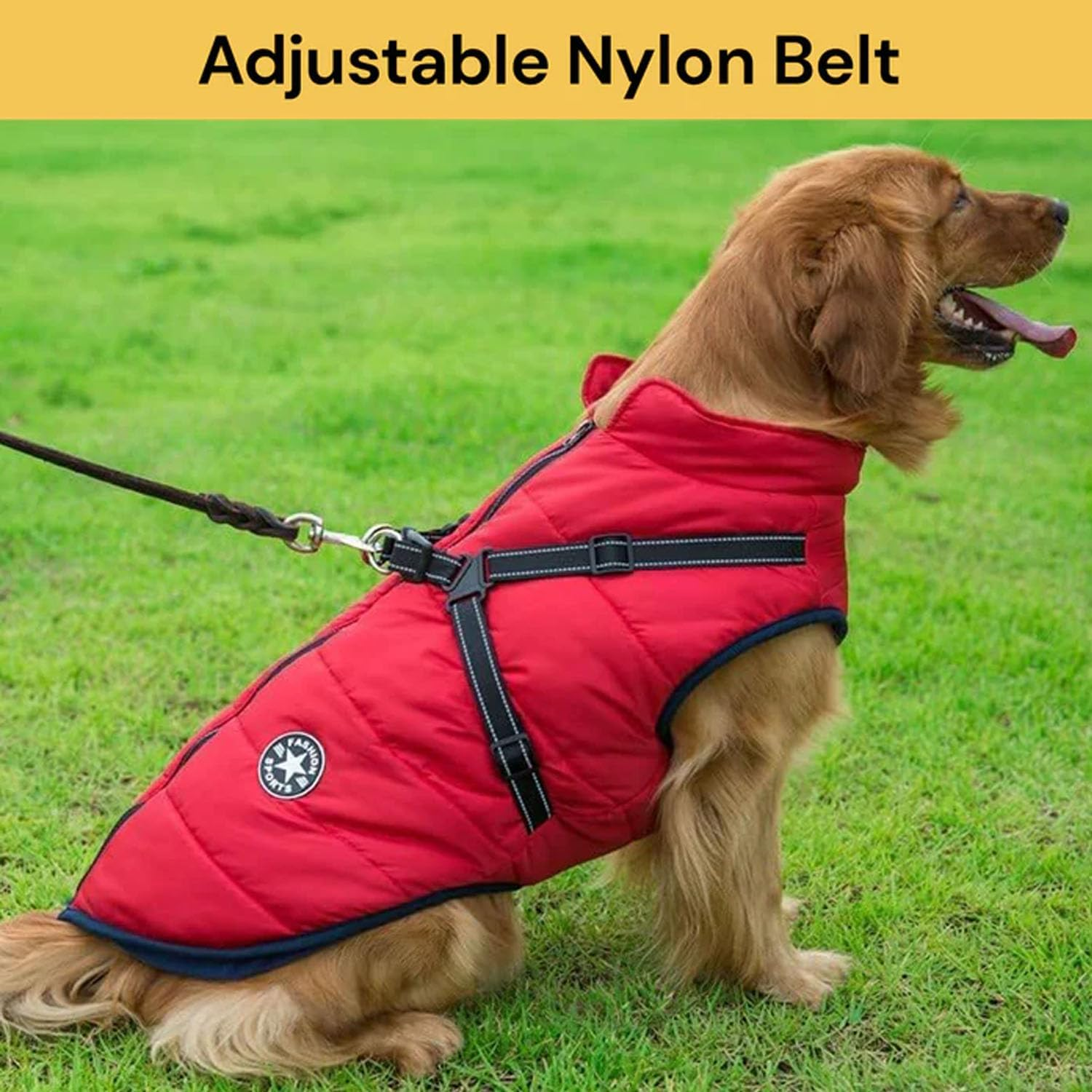 EZONEDEAL Dog Jacket with Harness, Waterproof Winter Dog Coat for Small Medium Large Dogs, Warm Dog Coat for Chihuahua Teddy Labrador French Bulldog (RED, L) image number 6