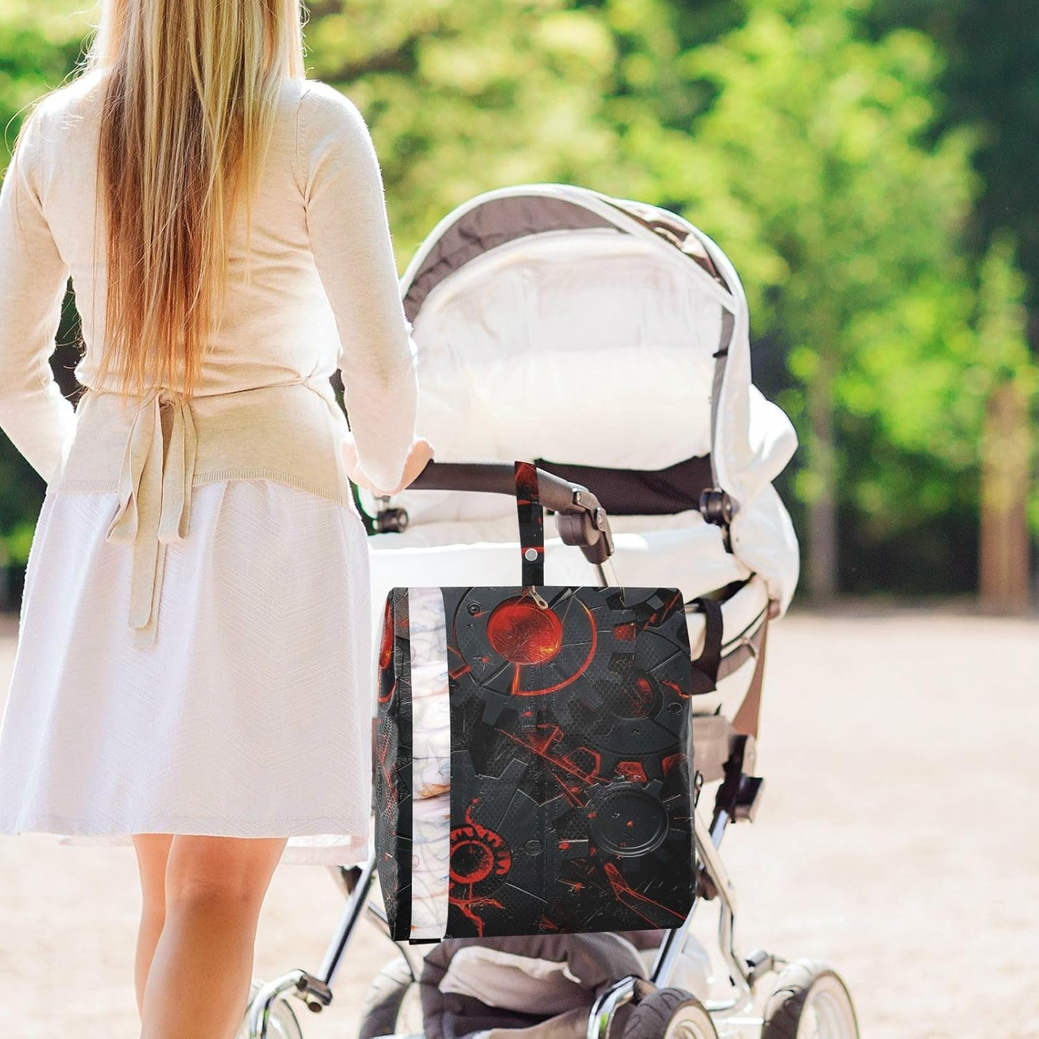 Designer Red and Black Mechanical Gear 3 Set Travel Packing Cubes for Suitcases Collapsible Travel Bags for Luggage Bags for Suitcase Bedding Storage image number 1