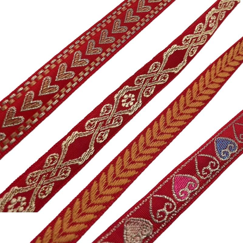 1.5CM*45M Woven Ribbon Trim Ribbon Fabric Ribbon Fabric Border Geometric 4Styles, National Wind Style, Durable and Easy to Stitch - Jbax image number 5