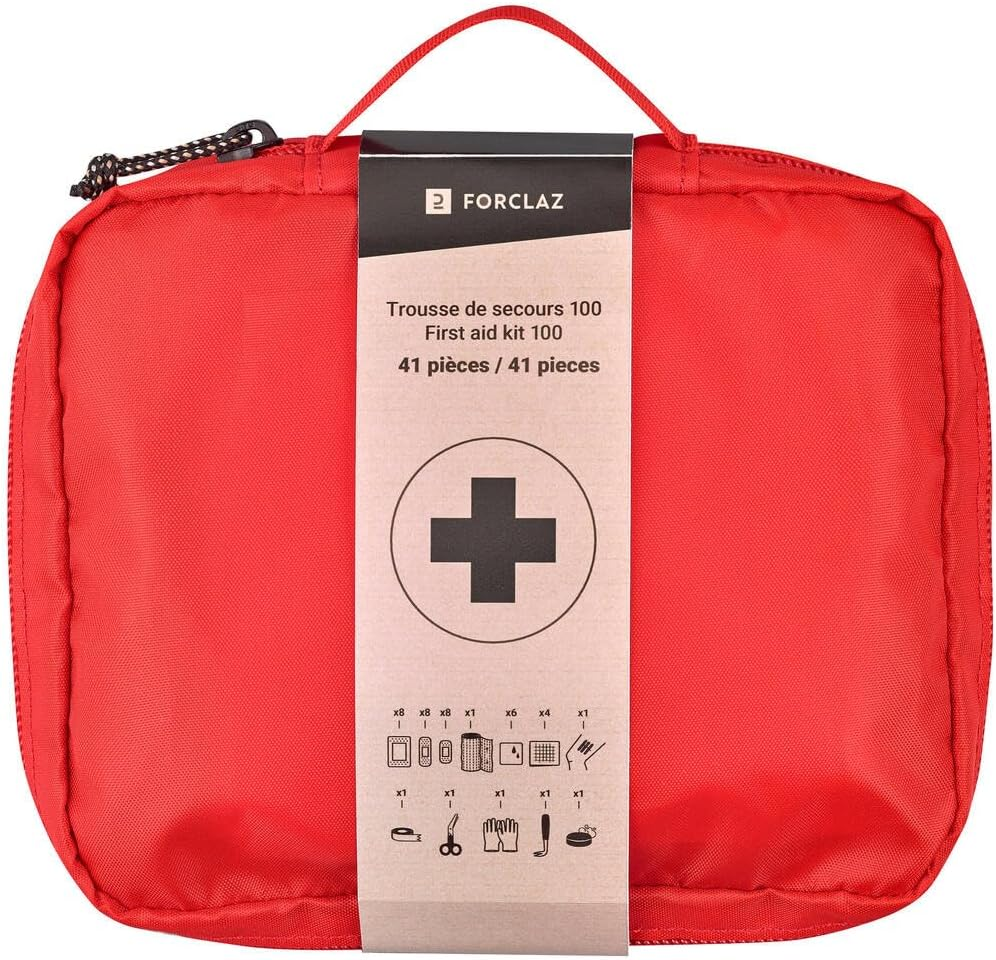 Forclaz Decathlon 100 First-Aid Kit, Bright Red, Unique Size (41-Pieces) image number 1