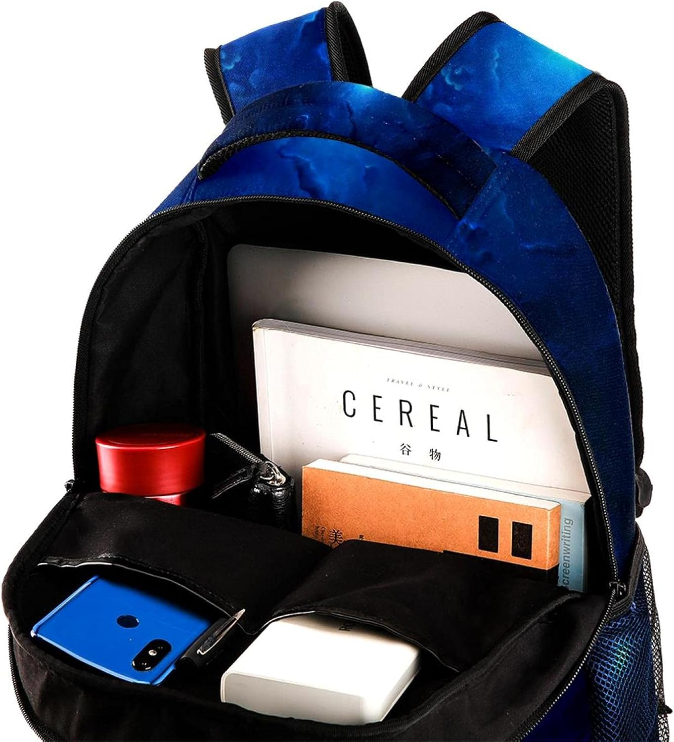 Blue Nebula Star Backpack Students Shoulder Bags Travel Bag College School Tote Backpacks image number 5