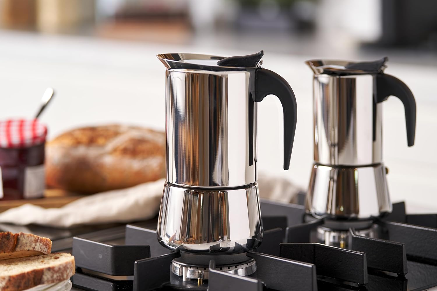 Avanti INOX Espresso Stainless Steel Stovetop Coffee Maker, 450Ml / 9 Cup image number 3