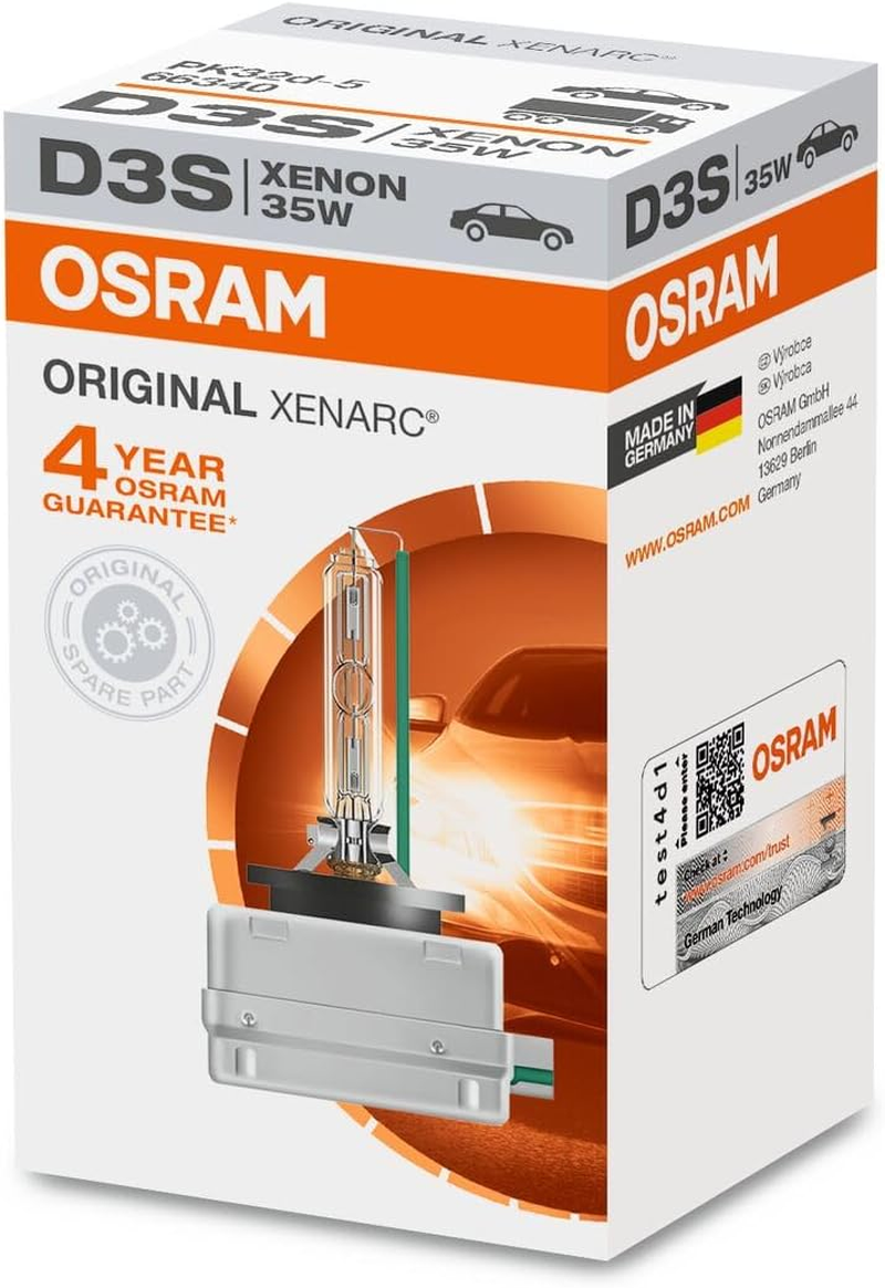 OSRAM 66340 OSRAM XENARC ORIGINAL D3S HID Xenon Discharge Bulb, Discharge Lamp, OEM Quality, 66340, Folding Carton Box (1 Unit) image number 3