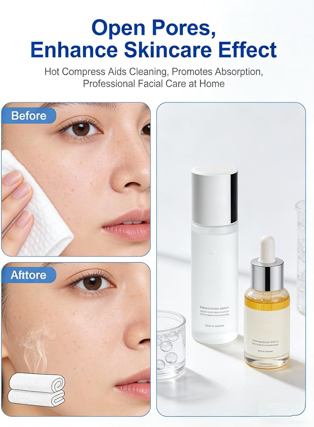 Hot Face Towel Heater Machine, Automatic Compressed Towel Warmer with 55&deg;C Constant Temperature, 5-Second Fast Heating, Portable Facial Towels Warmer for Home & Salon Use image number 3