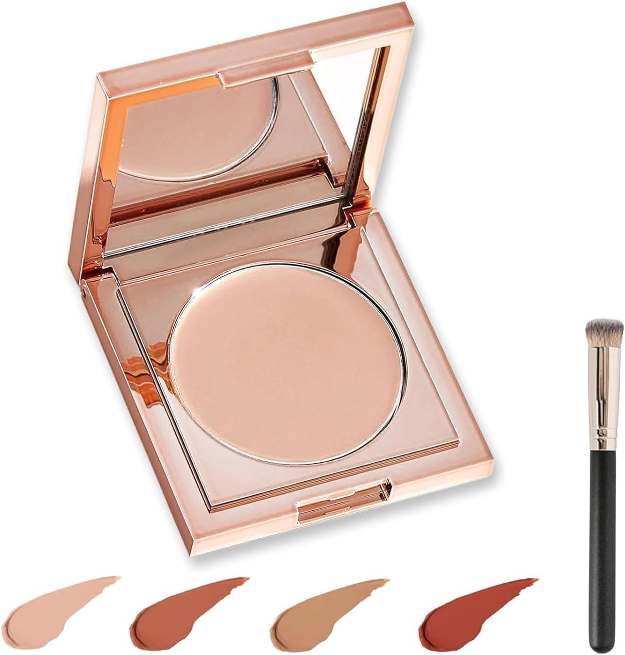 Colored Clay Cc Undereye Corrector,Color Corrector for Dark Circles with Brush, Conceal & Brighten Dark Circles,Under Eye Hydrating Concealer for Women (Natural, One Size)