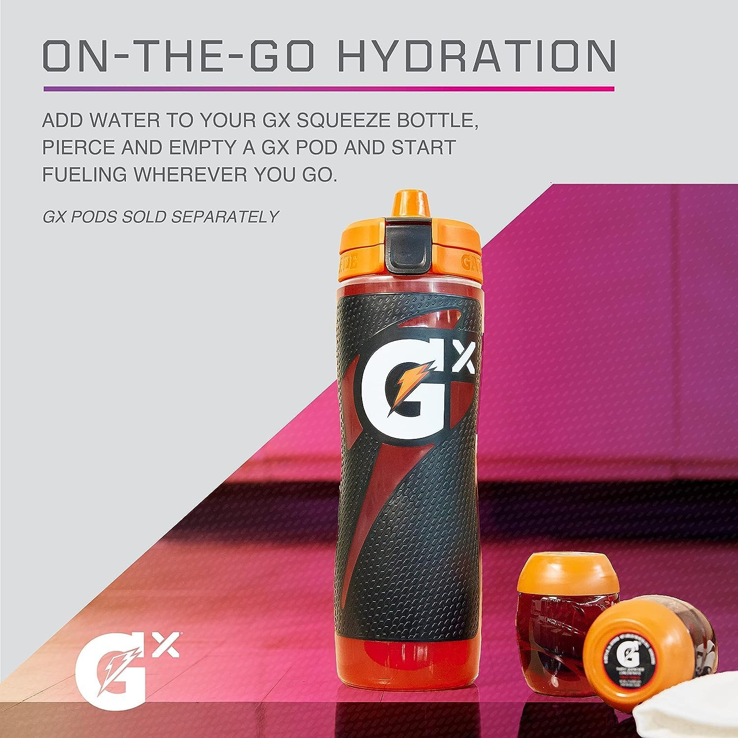 Gatorade Gx Hydration System, Non-Slip Gx Squeeze Bottles Faded Flag - Faded Flag image number 5