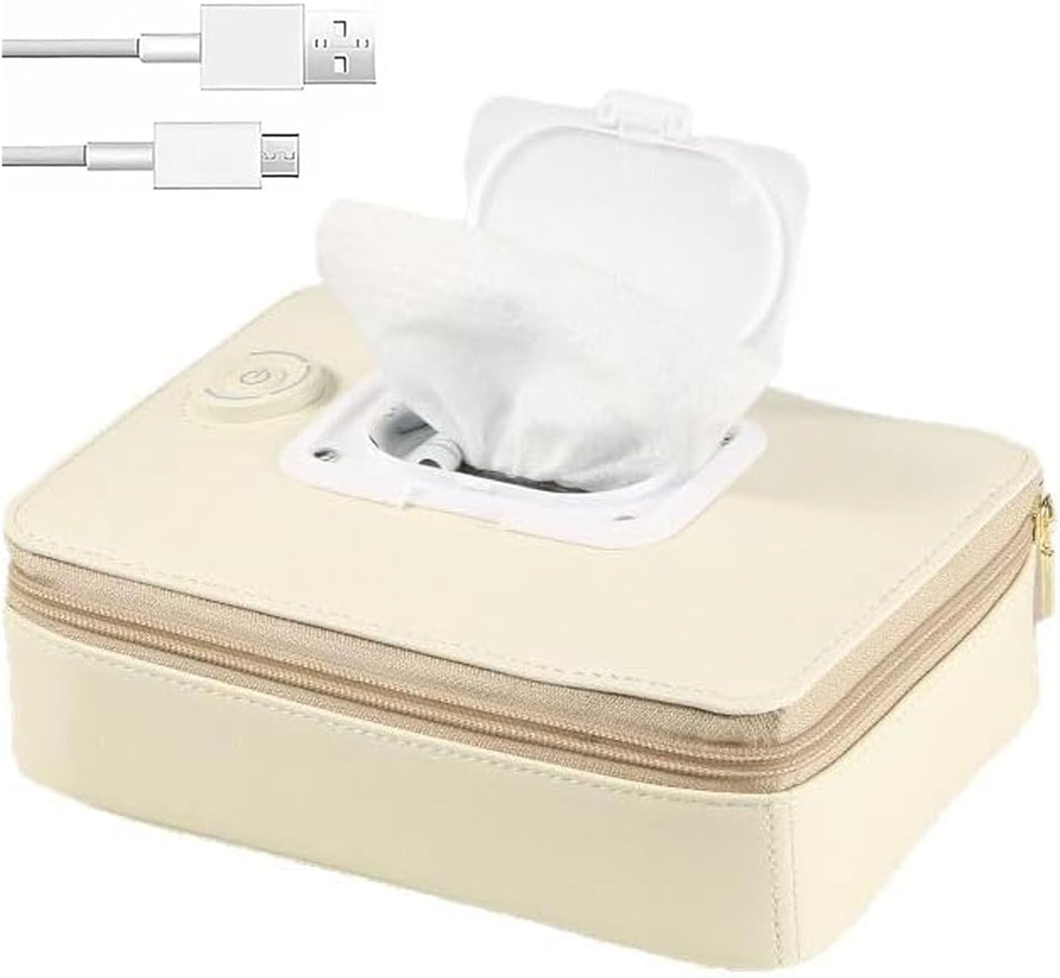 ◉ Baby Wipe Warmer, Large Capacity Wipes Dispenser with 3 Temperature Modes | Fast & Even Heating | USB Powered | Newborn Essentials for Home Car Travel with 15-Pcs Car Trash Bag image number 6