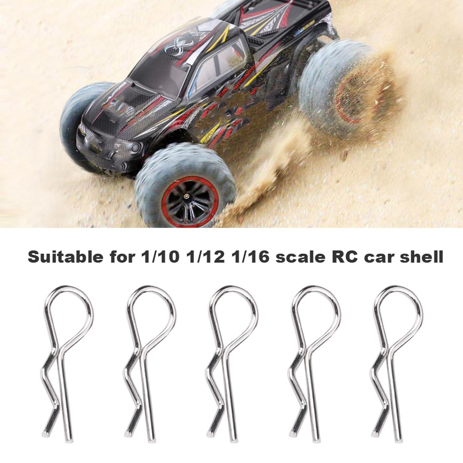 RC Shell Pin Set of 50 R Type Body Clip Pins for Remote Control Car 1/10 1/12 1/16 Scale Easy to Use for RC Hobbyists and Model Car Enthusiasts image number 2