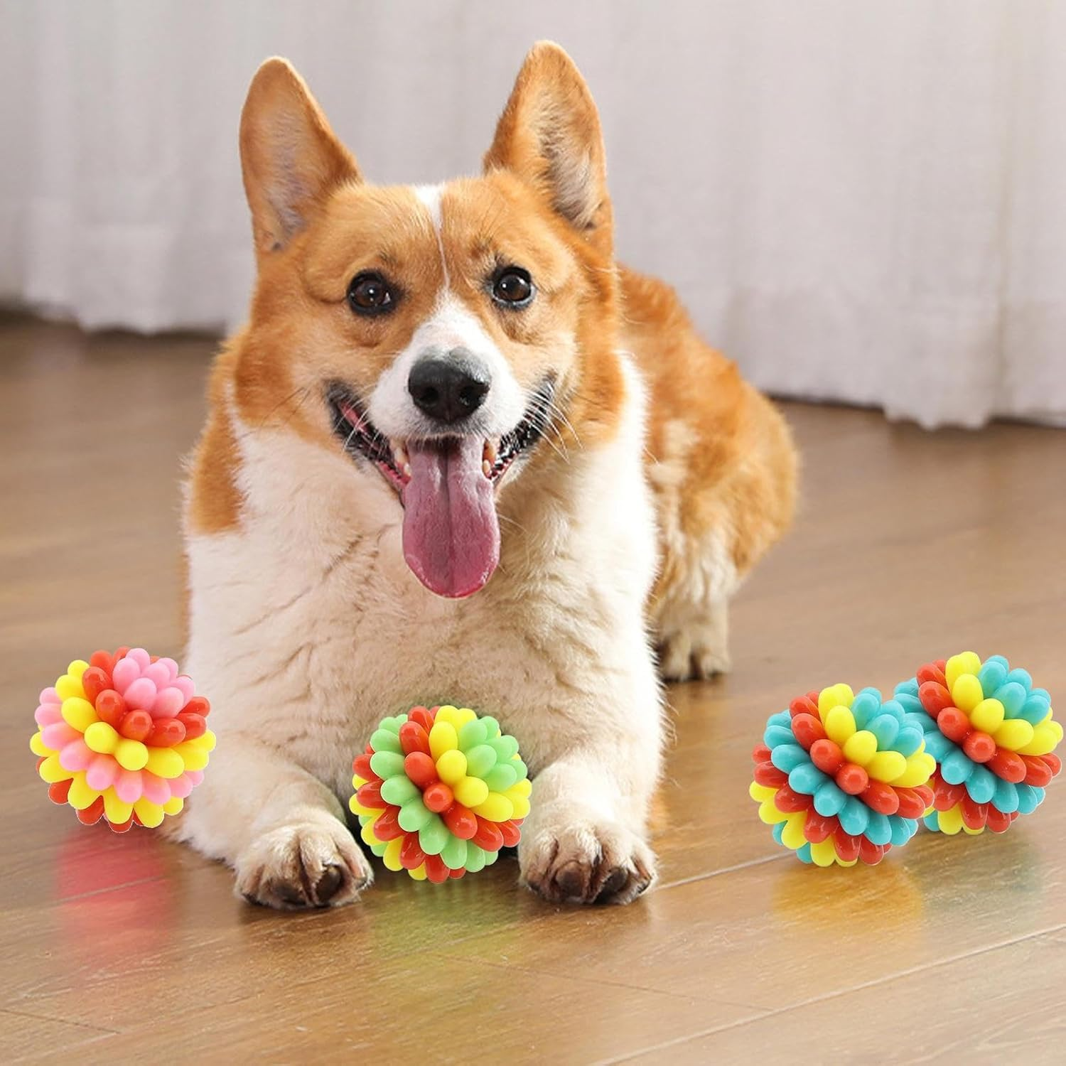 Ball Toys for Dogs, Dog Teething Toys Balls for Aggressive Chewers, Fetch Games Pet Supplies for Medium Small Large Breed Puppy Moving Exercise Training Enrichment Indoor Outdoor Play image number 6