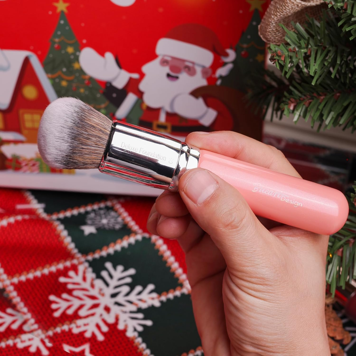 Bueart Design Makeup Brushes Set with Real Natural Goat Hair Professional Labeled Foundation Face Blending Blush Concealers Eyeshadow Brush Set (26Pcs Pearl Pink) image number 2