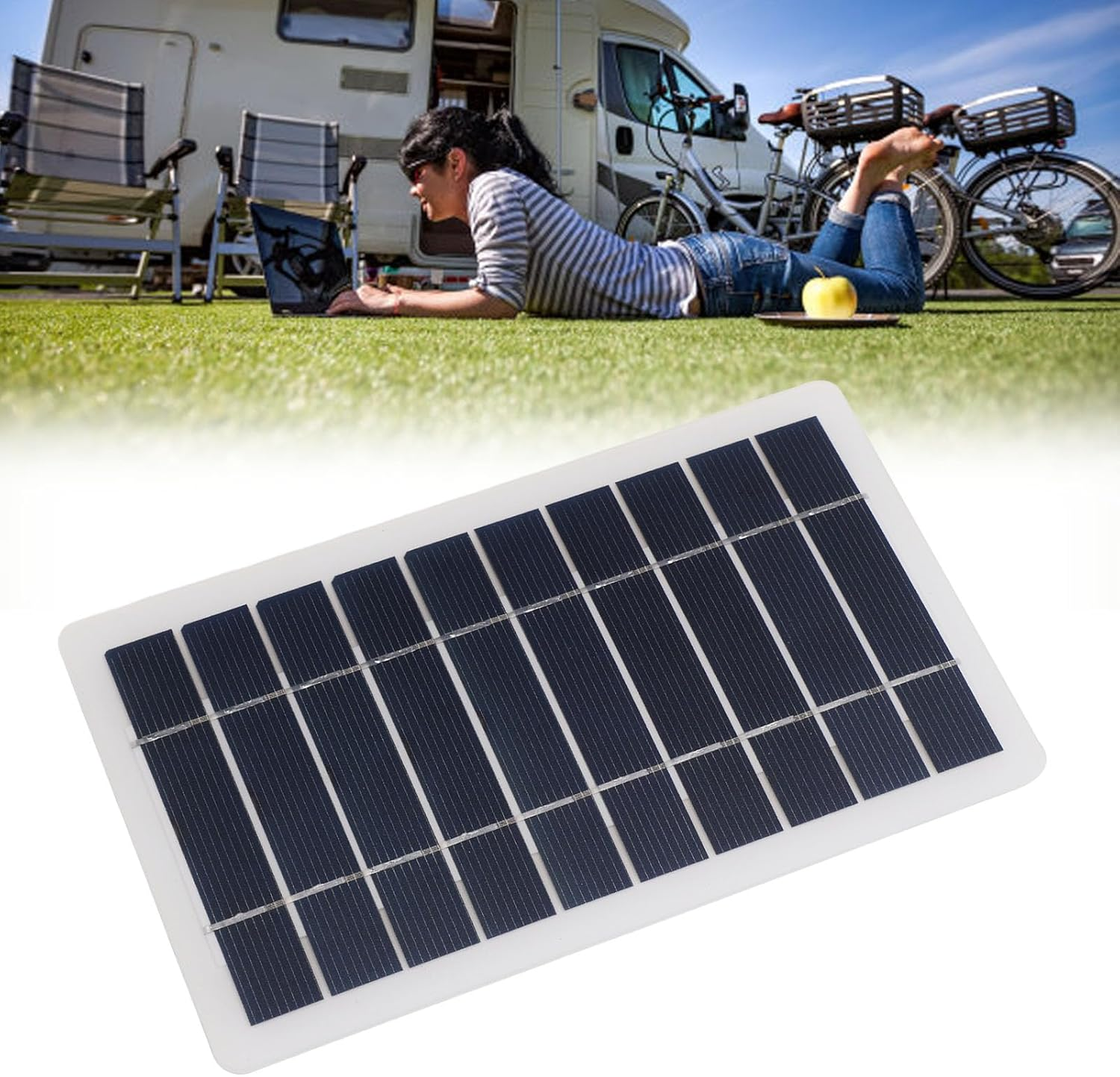 Solar Panel 5W Monocrystalline, Professional USB Solar Panel for Cellphone, Power Bank, Solar Panel for Camping image number 2