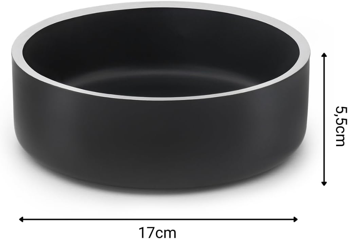 Lionto Heavy Duty Stainless Steel Food Bowl 825Ml Food Grade Dog Bowl with Non-Slip Silicone Pads, Rustproof Water Bowl for Dogs & Cats, Dishwasher Safe, Black image number 1