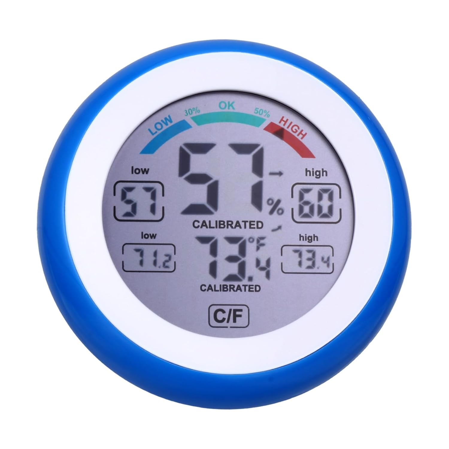 GALPADA Multi-Functional Digital Display Thermometer Hygrometer Indoor Temperature Gauge with Humidity Level Icons round LCD Screen Wall-Mountable and Desk-Ready for Home and Plant image number 2