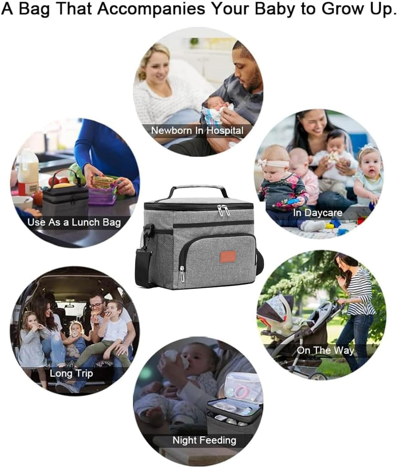 YIRANJIA Large Capacity Insulated Milk Cooler Bag | Baby Bottle Tote for Daycare, Food & Beverage Refrigeration image number 4