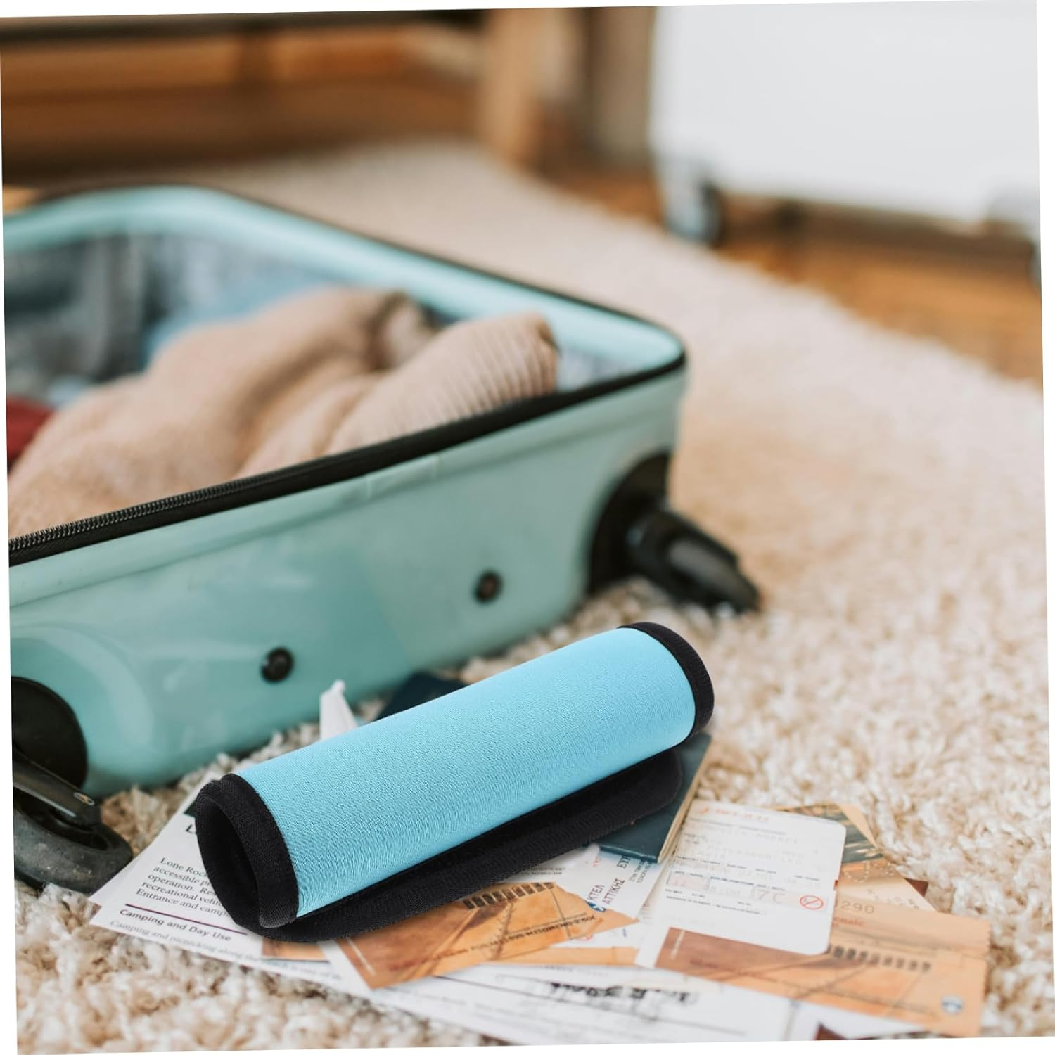 VERDANVERSE Luggage Handle Cover Protector Neoprene Grip for Suitcase Ergonomic Design Reduces Hand and Shoulder Strain Easy Installation Fits Luggage Handles Lake image number 1