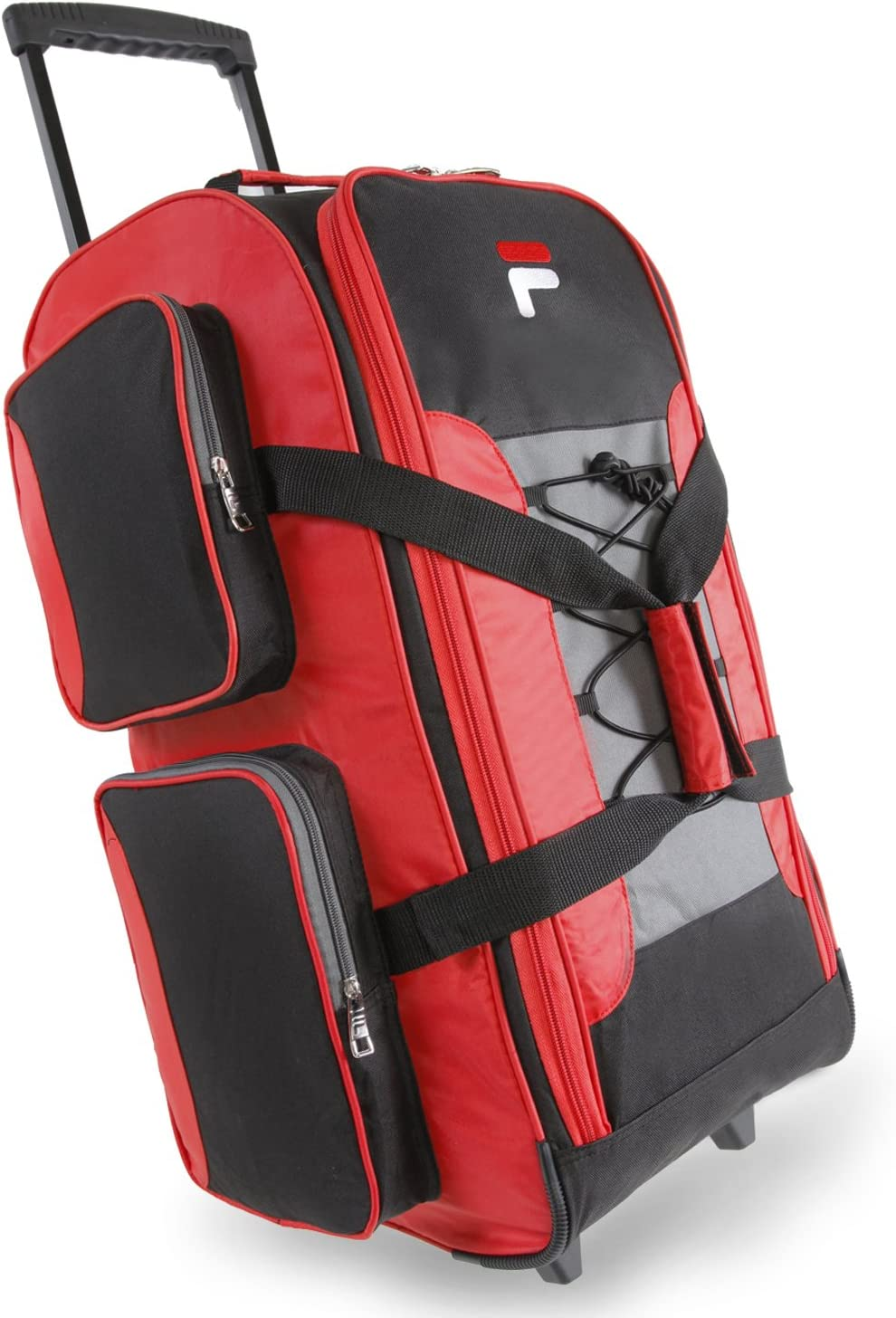 Fila 26" Lightweight Rolling Duffel Bag, Red, One Size, 26" Lightweight Rolling Duffel Bag - Black image number 4