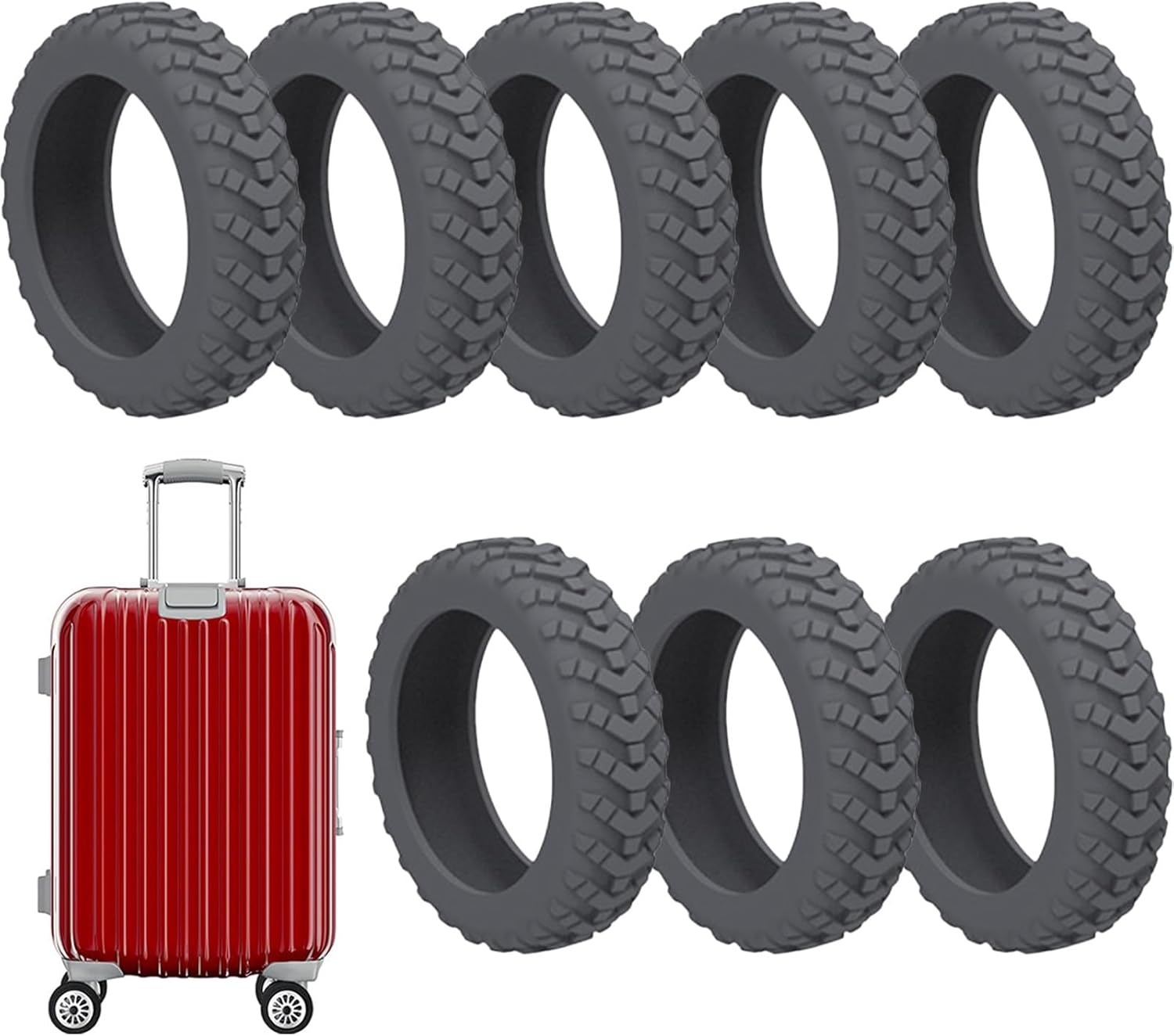 8Pcs Luggage Wheel Covers, Silicone Luggage Wheel Protector Covers, Reduce Noise Shock-Proof Luggage Spinner Wheel Covers image number 4