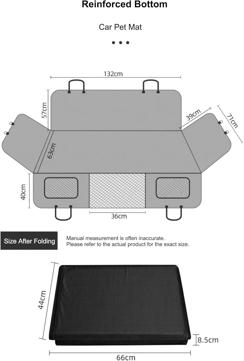 Dog Car Seat Cover for Back Seat Waterproof Dog Car Seat Cover with Hard Bottom Scratch Prevent and anti Slip Oxford Cloth Dog Hammock for Cars, SUV and MPV