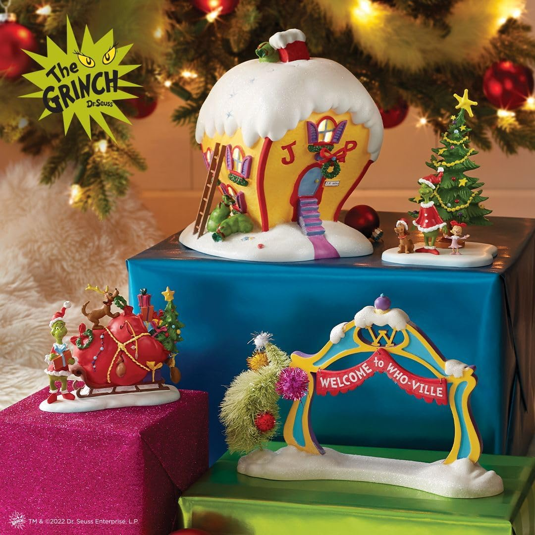 Department 56 Grinch Villages Welcome Xmas Day Village Accessory, 5.625-Inch