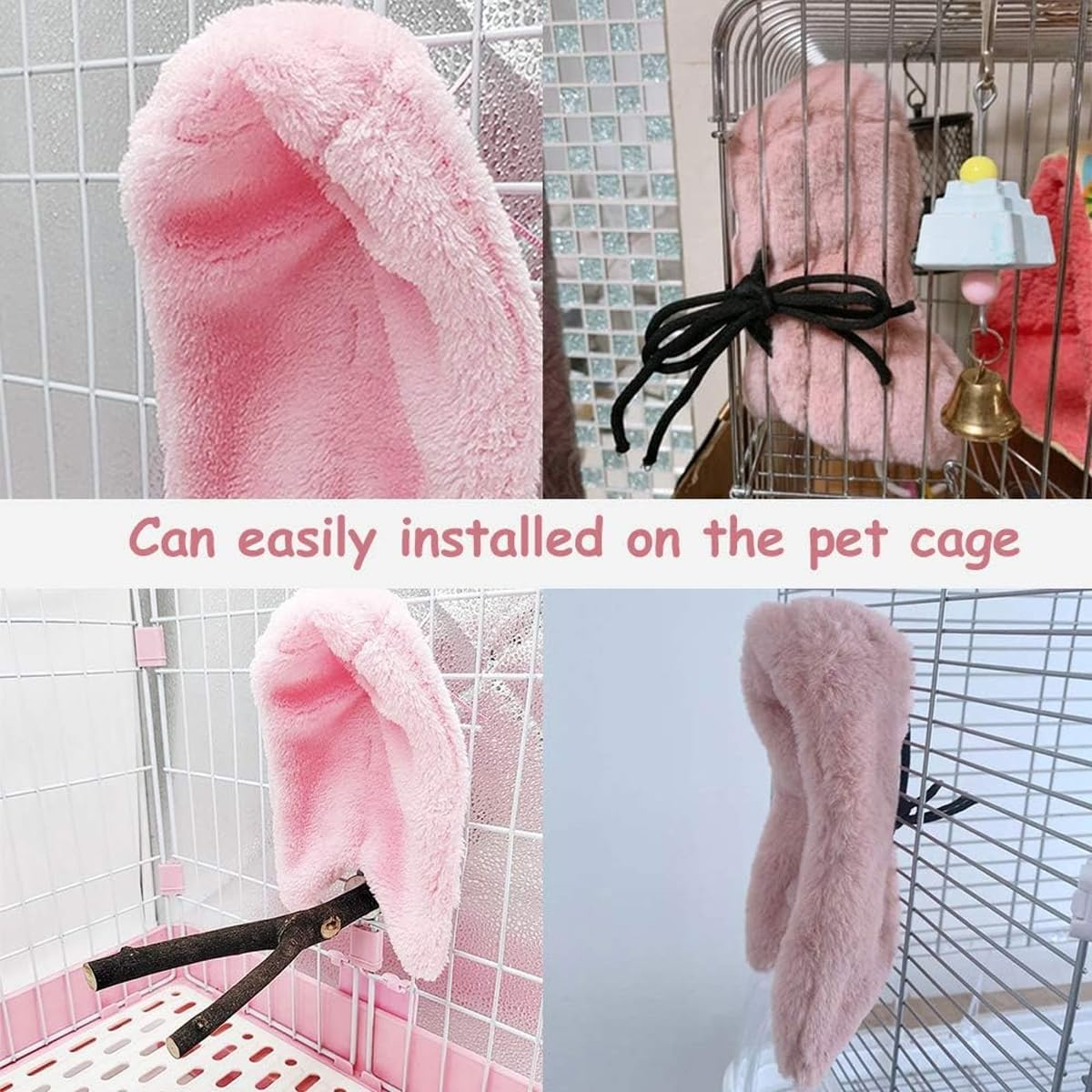 AIMALL Cozy Bird Snuggle Cabin, Plush Parrot Hanging Nest, Soft Cotton Bedding image number 2