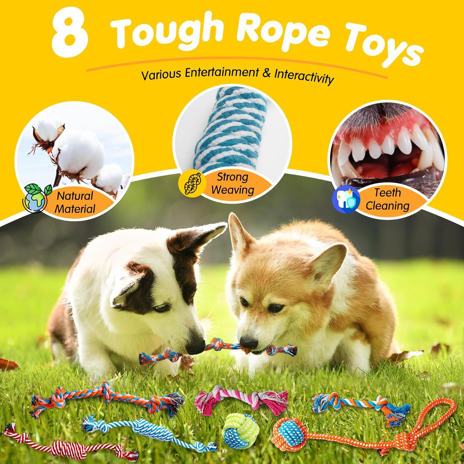 Zeaxuie 20 Pack Luxury Dog Chew Toys for Puppy, Cute Small Dog Toys with Ropes Puppy Chew Toys, Treat Ball and Squeaky Puppy Toys for Teething image number 2