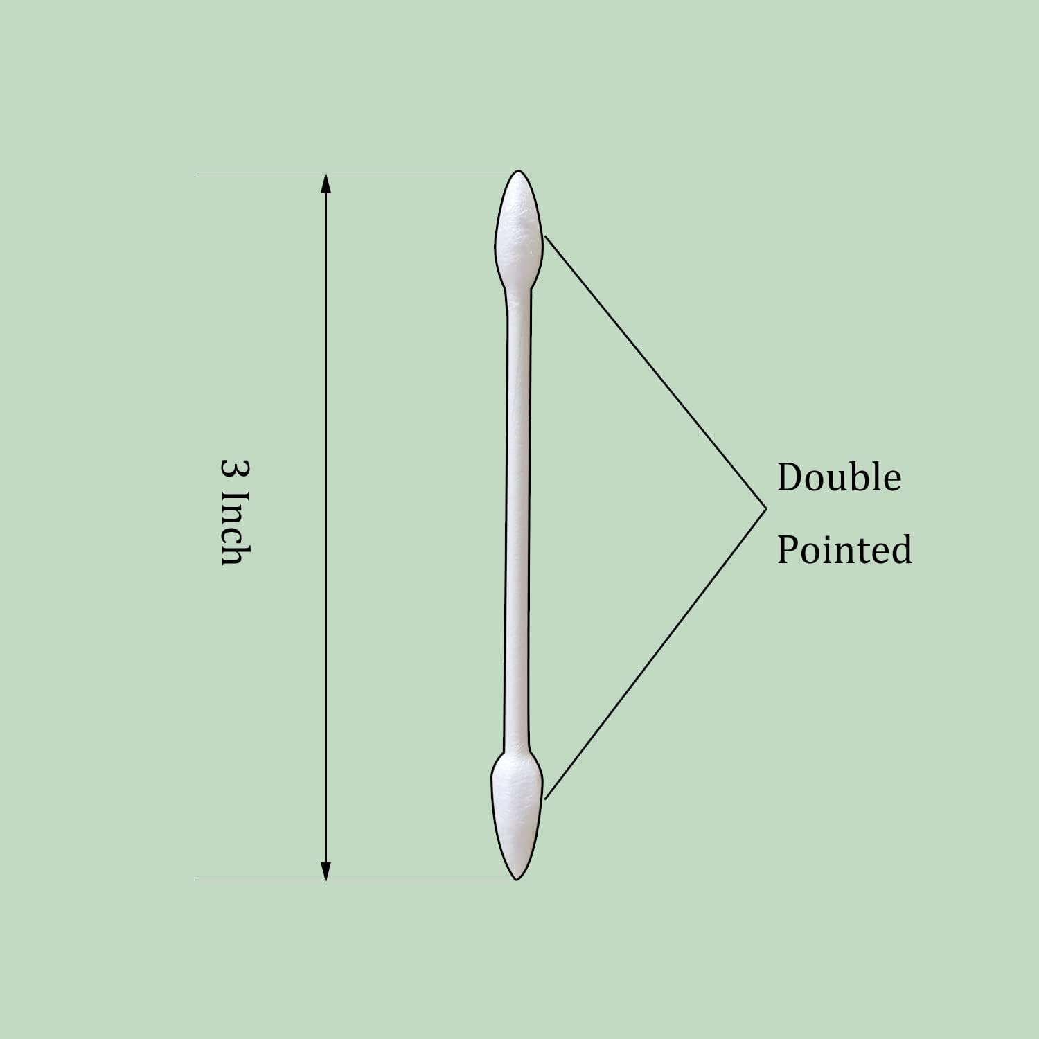 Double Precision Tips Cotton Swabs with Paper Stick, Pointed Organic Cotton Buds for Makeup, 800Pcs image number 3