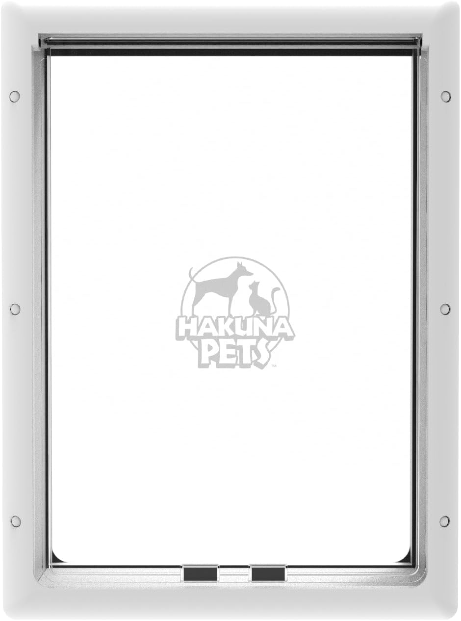 Hakuna Pets Essential Pet Door for Screens, Doors and Walls up to 2.17" Thick, for Dogs and Cats up to 42 Lbs, Medium, Black