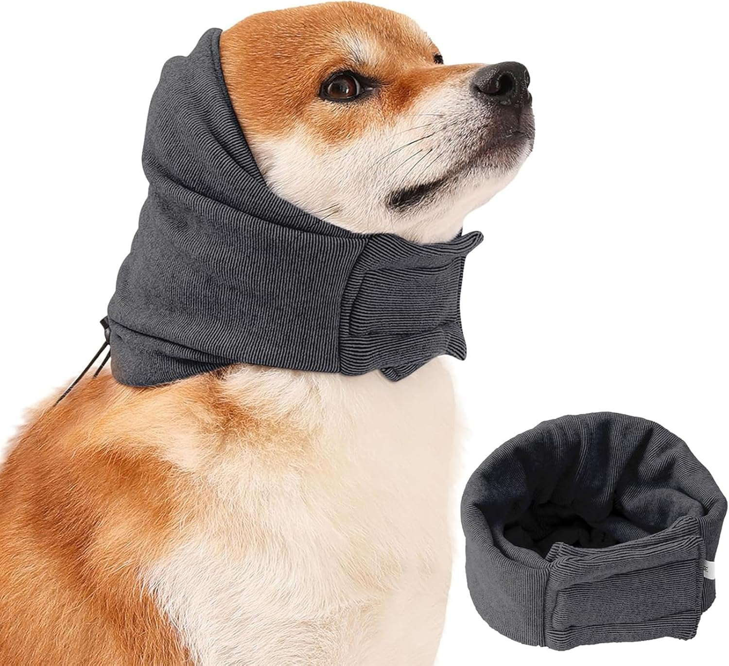 Pet Ear Muffs Noise Protection,Pet Ear Wrap, Dogs Headband for Anxiety Relief, Warm Dog Ears Cover Winter Hat, Dog Ears Covers for Bath ﻿ (Grey, S) image number 3