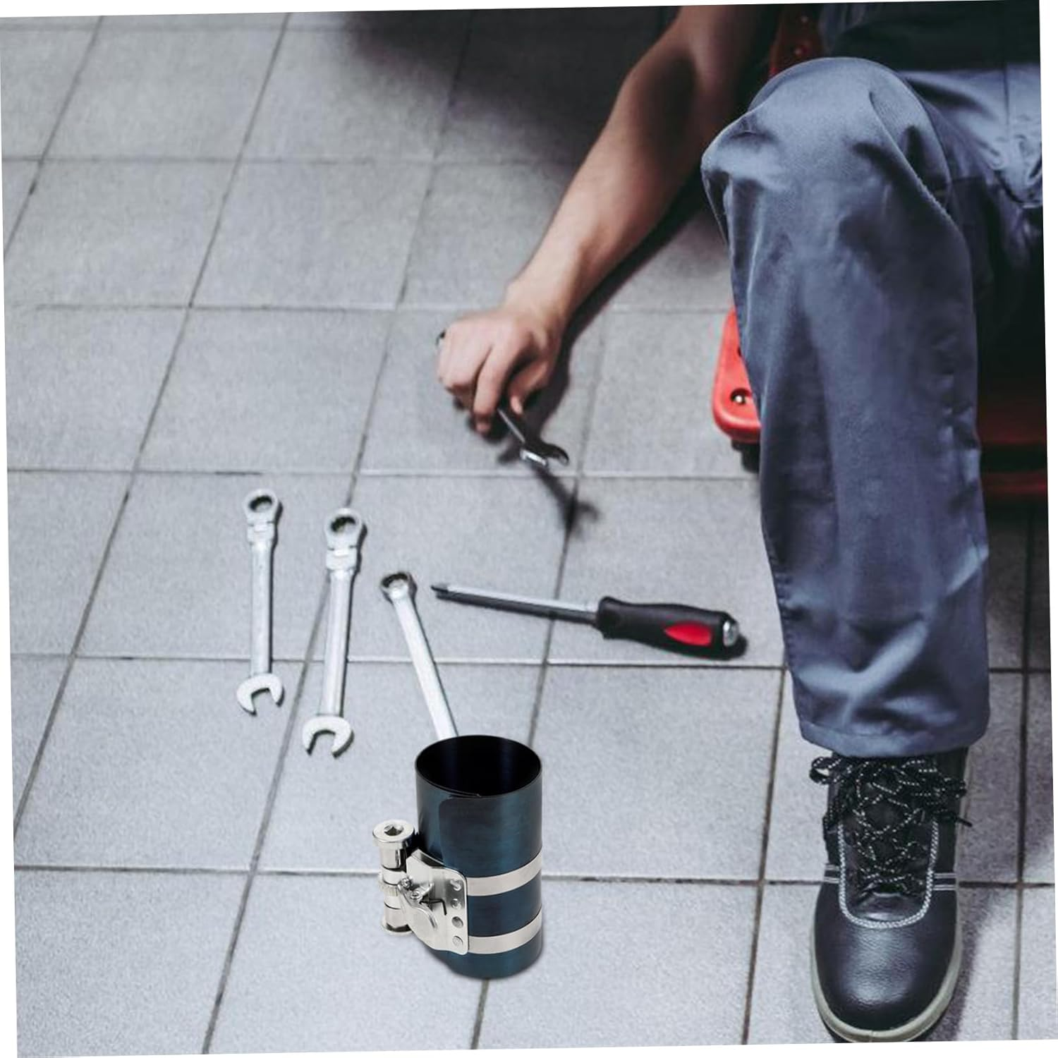 ELAYARD Automotive Tool Piston Ring Installation Kit Steel Piston Ring Compressor Easy Operation image number 4