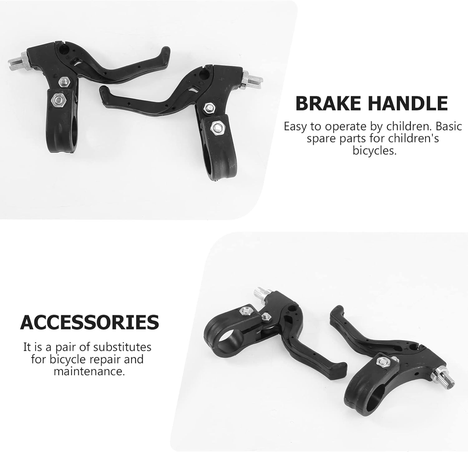 Homoyoyo 1 Pair of Bike Brake Lever Handle Universal Kids Bike Cycling Brake Level Handles Handlebar Bicycle Accessories for Mountain Bike Road Bicycle(Rosy) - Rosy image number 7