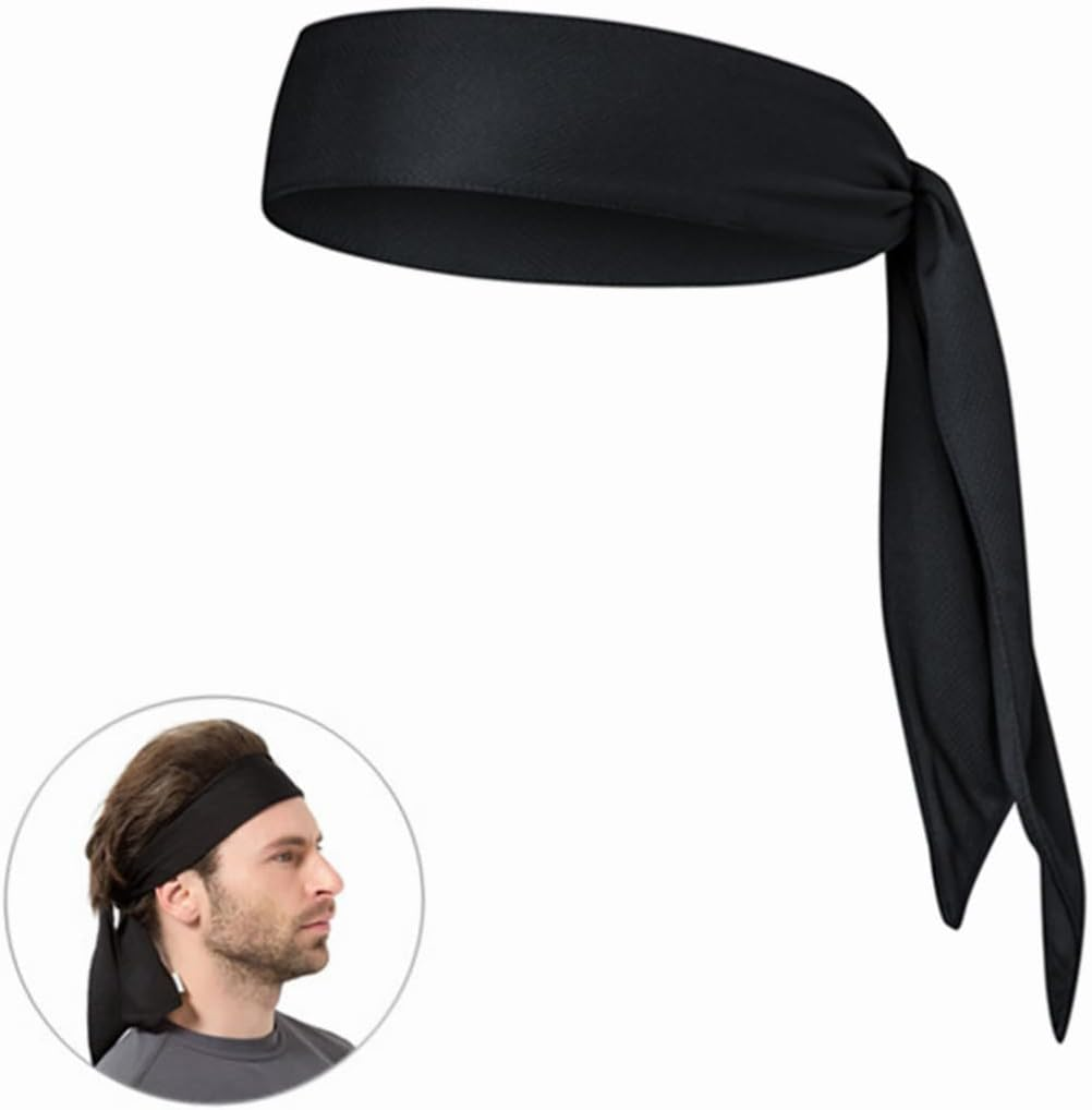 NAMOARLY Sweat Band Head Tie Adjustable Sports Headband for Men and Women Moisture-Wicking Breathable Fabric for Running Tennis Yoga and Workouts 100Cm Blue image number 3