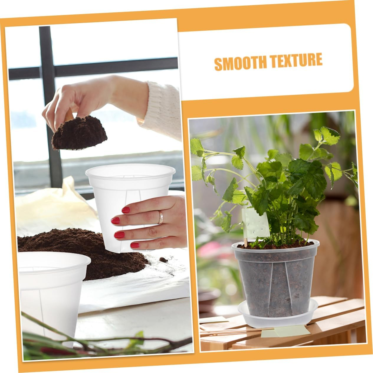 HAKIDZEL 4Sets Mountain Basin Pots Breathing Planters Easy to Use for Orchids Succulents Vegetable Gardening image number 3