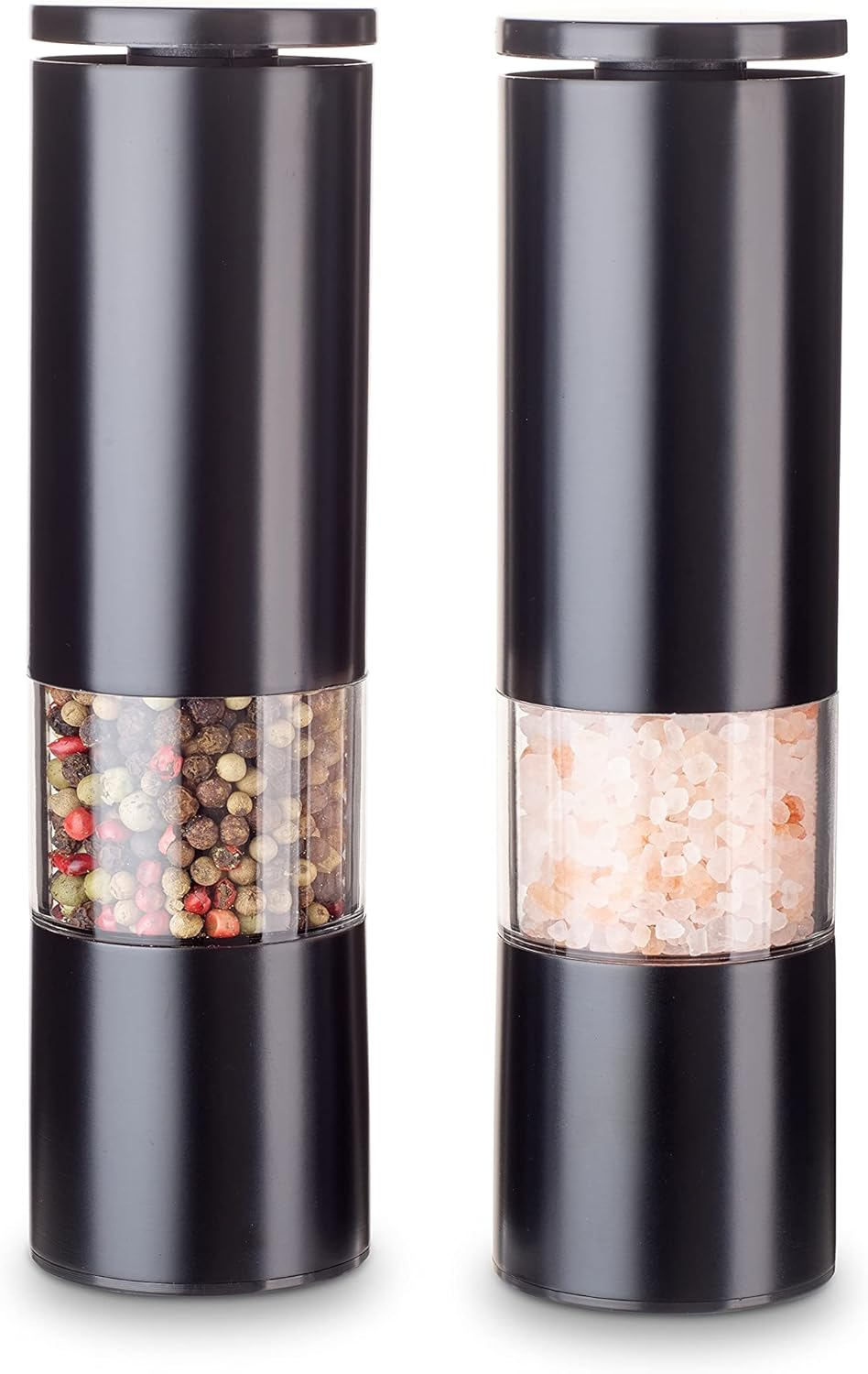 Echtwerk 2-Piece Spice Mill Set, Salt and Pepper Mill Made of High-Quality Stainless Steel with ABS Ceramic Grinder, Manual, for Pepper, Salt and Chilli, Silver Edition