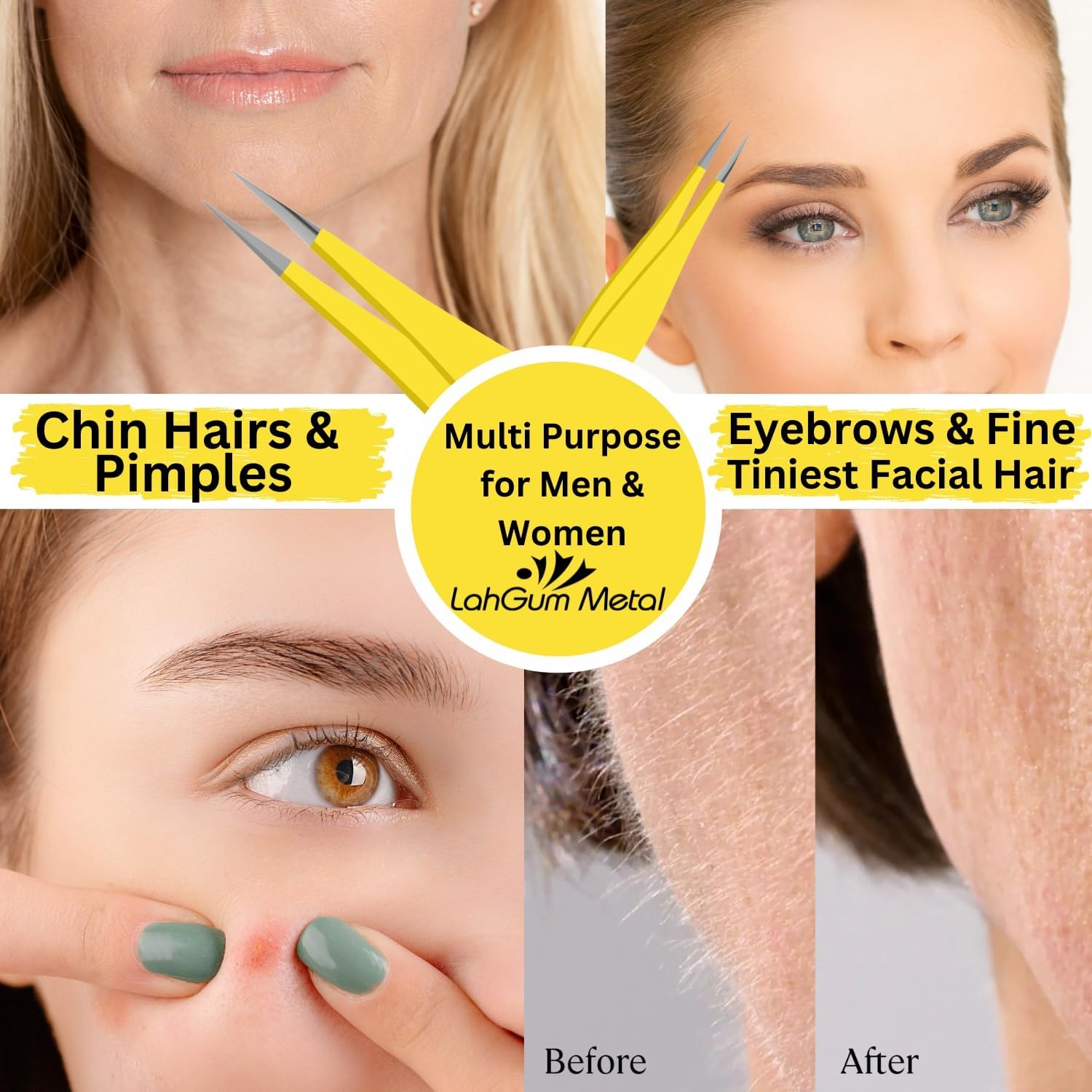 Super Sharp Pointed Tweezers Precision Best Splinter Tweezers Pointed Tip Thin Needle,Ingrown Hair Tweezers Kit image number 1